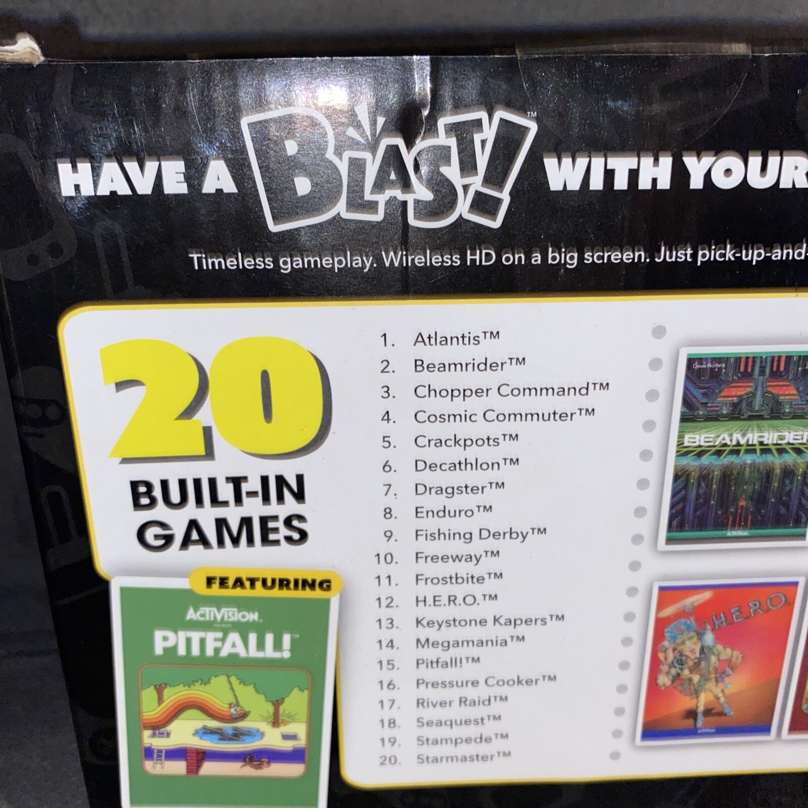 Activision Flashback Blast! Pitfall River Raid HDMI 20 Retro Atari Games Wireles
