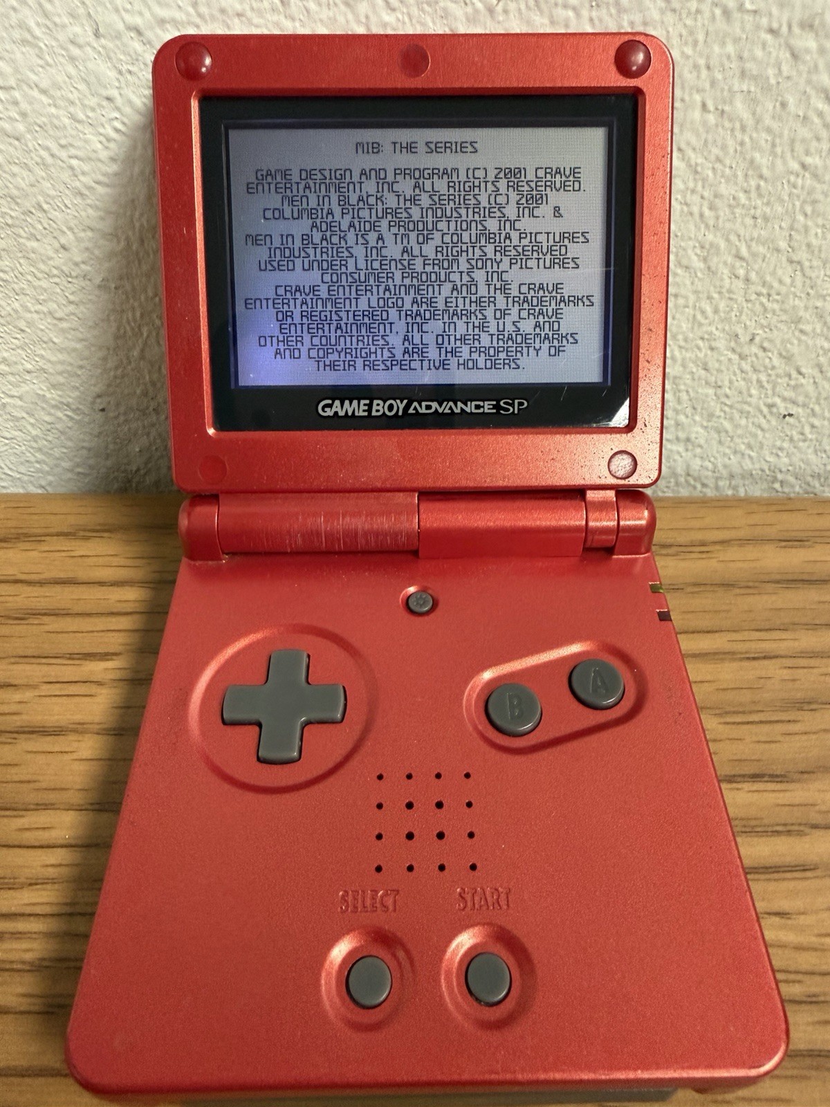 Nintendo Game Boy Advance SP Console (AGS-001) Flame Red Tested – No Charger