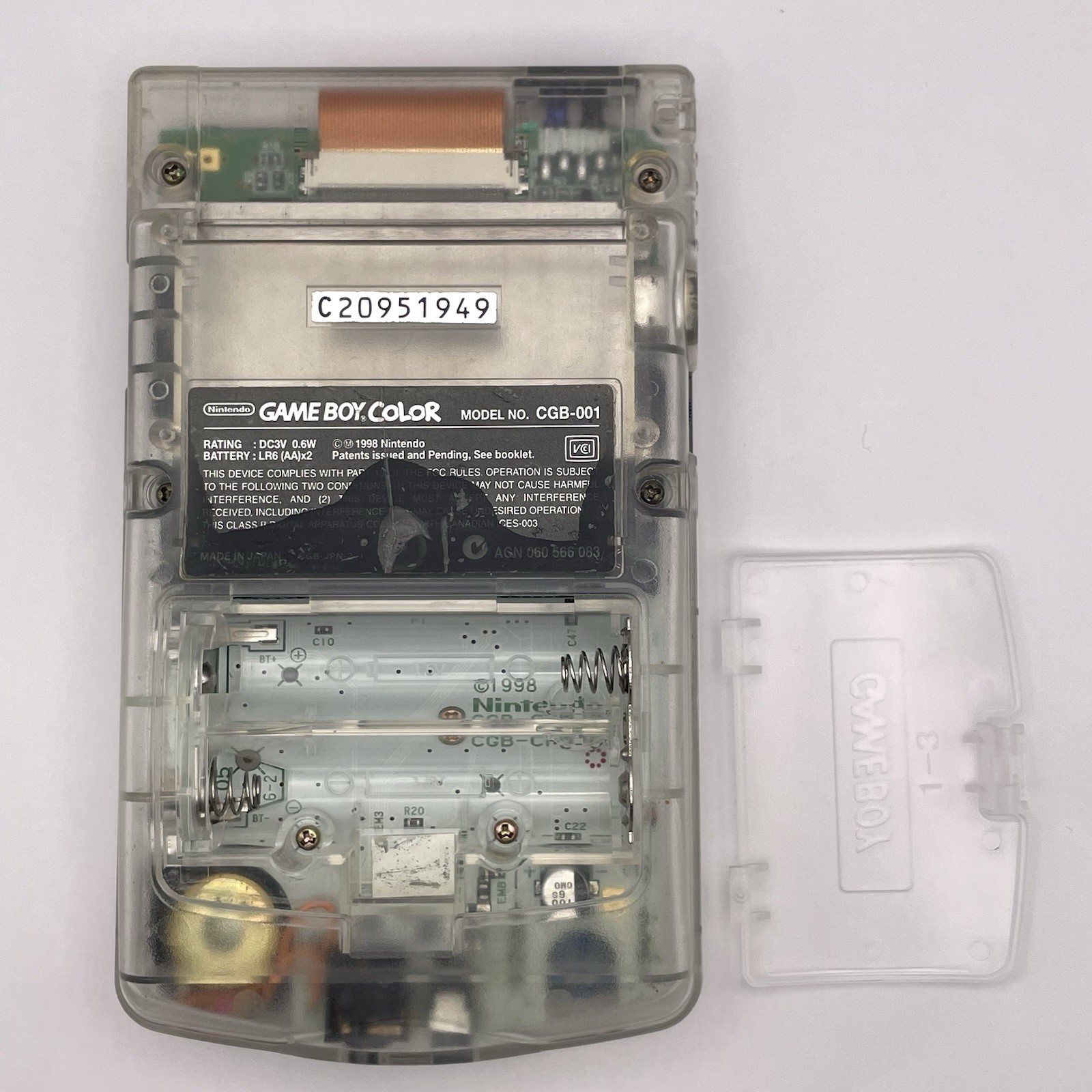 Nintendo Game Boy Color Clear Console CGB-001 TestedNew Screen Lens Japan