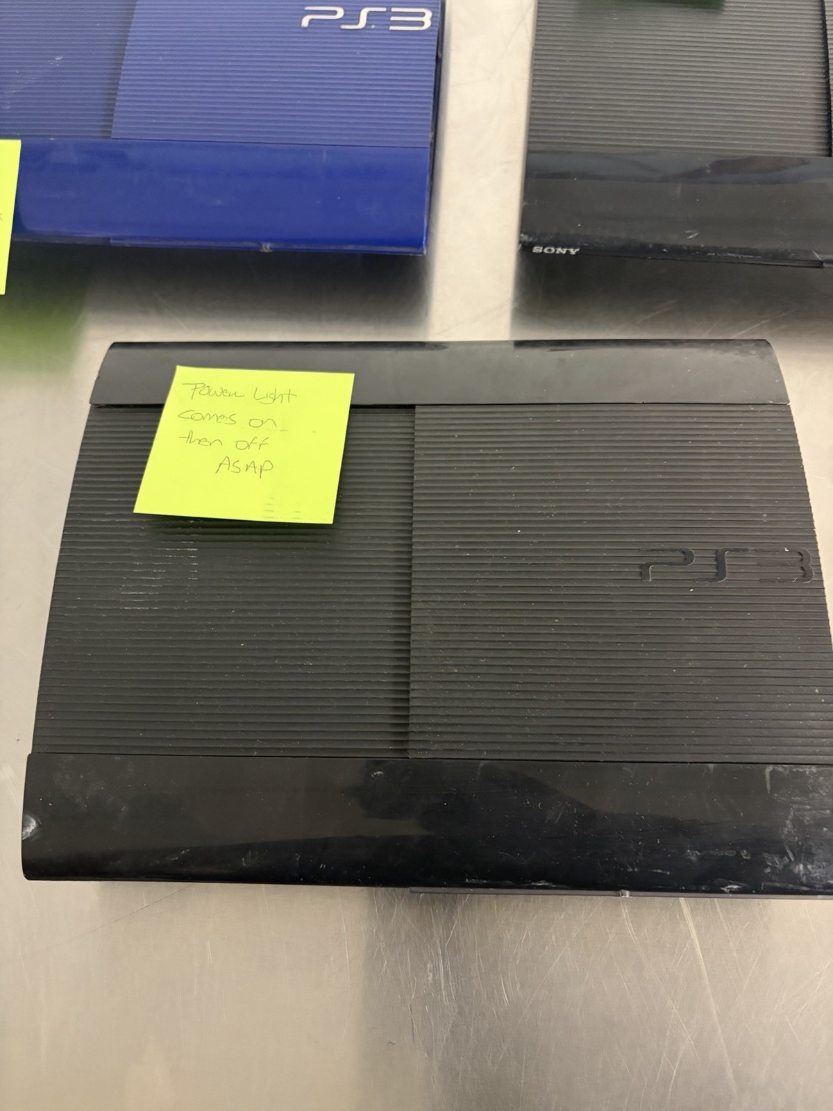 Lot of Three Sony PlayStation 3s Super slim Models Parts/Repair Please See Desc.