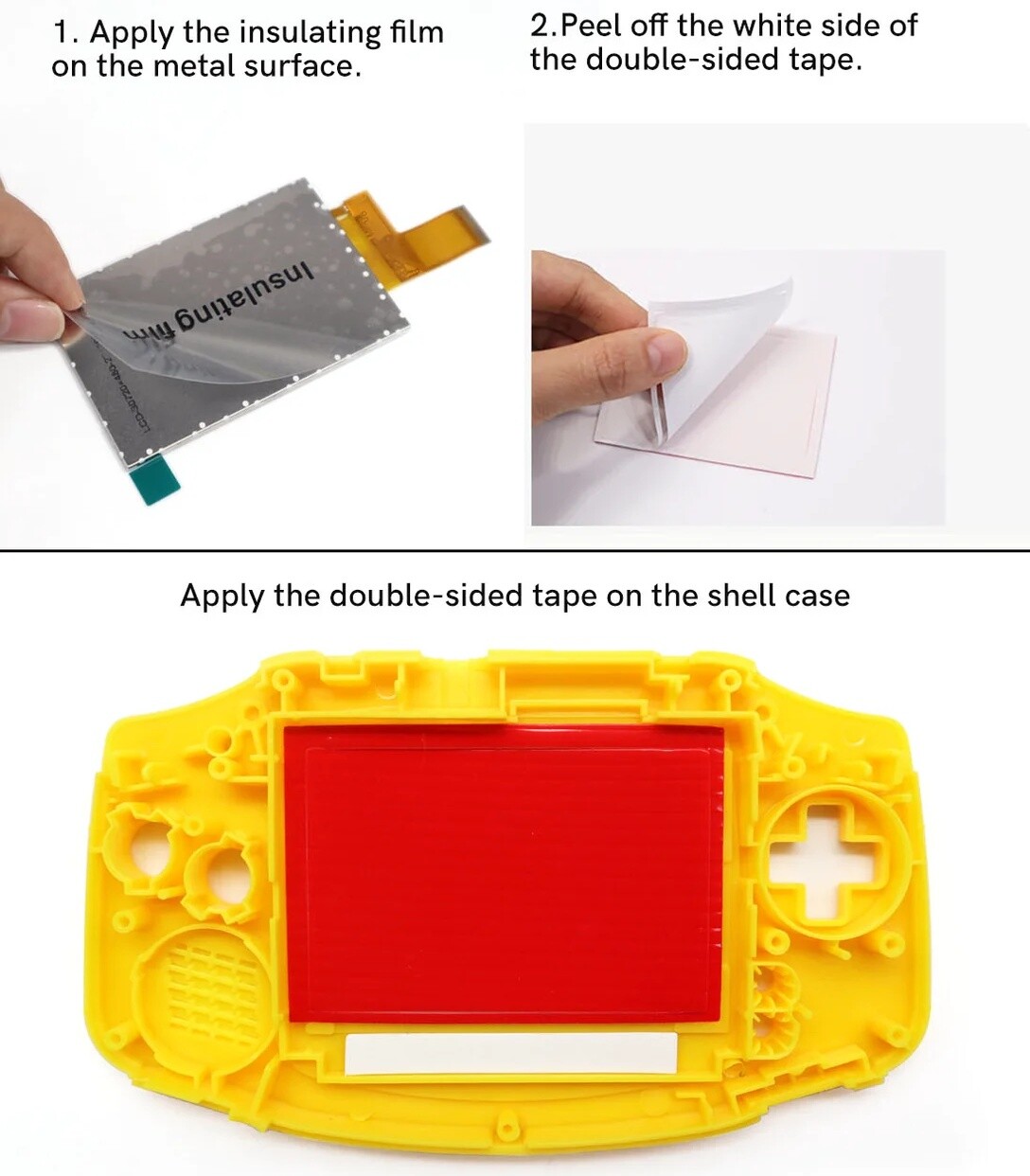 GameBoy Advance 3.0 V5 IPS Backlight Kit 720×480 LCD for GBA NO SOLDER + Shell
