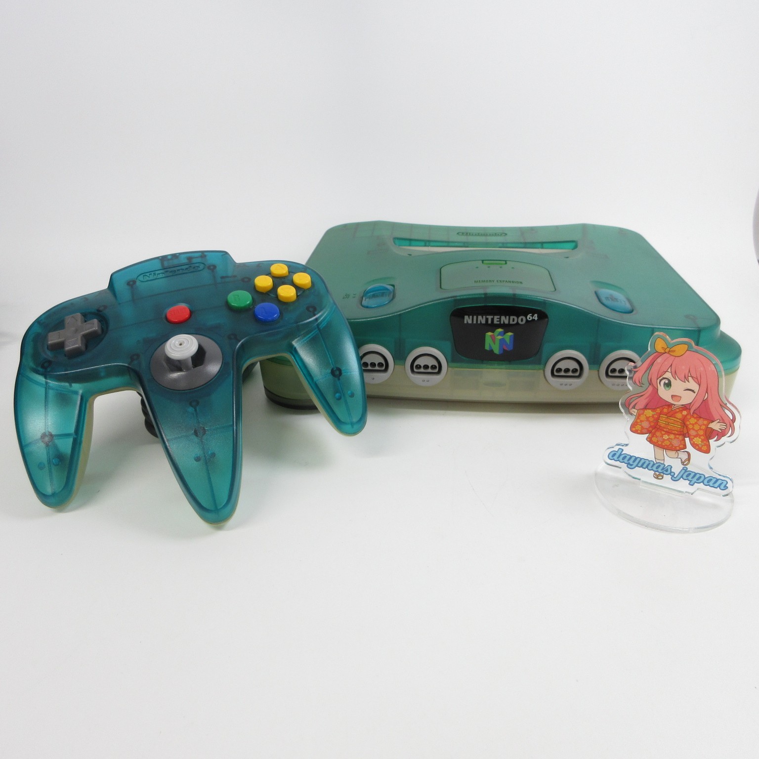 【Very Good】Nintendo 64 N64 Console Clear Blue Controller Adapter Japanese Ver.