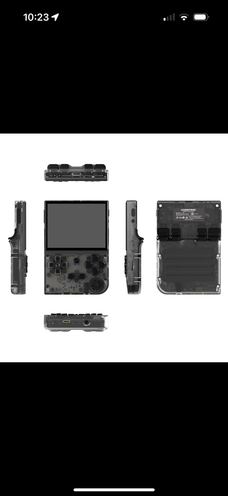 Anbernic RG35XX 64GB Handheld- Black Transparent, Includes FREE Travel Case