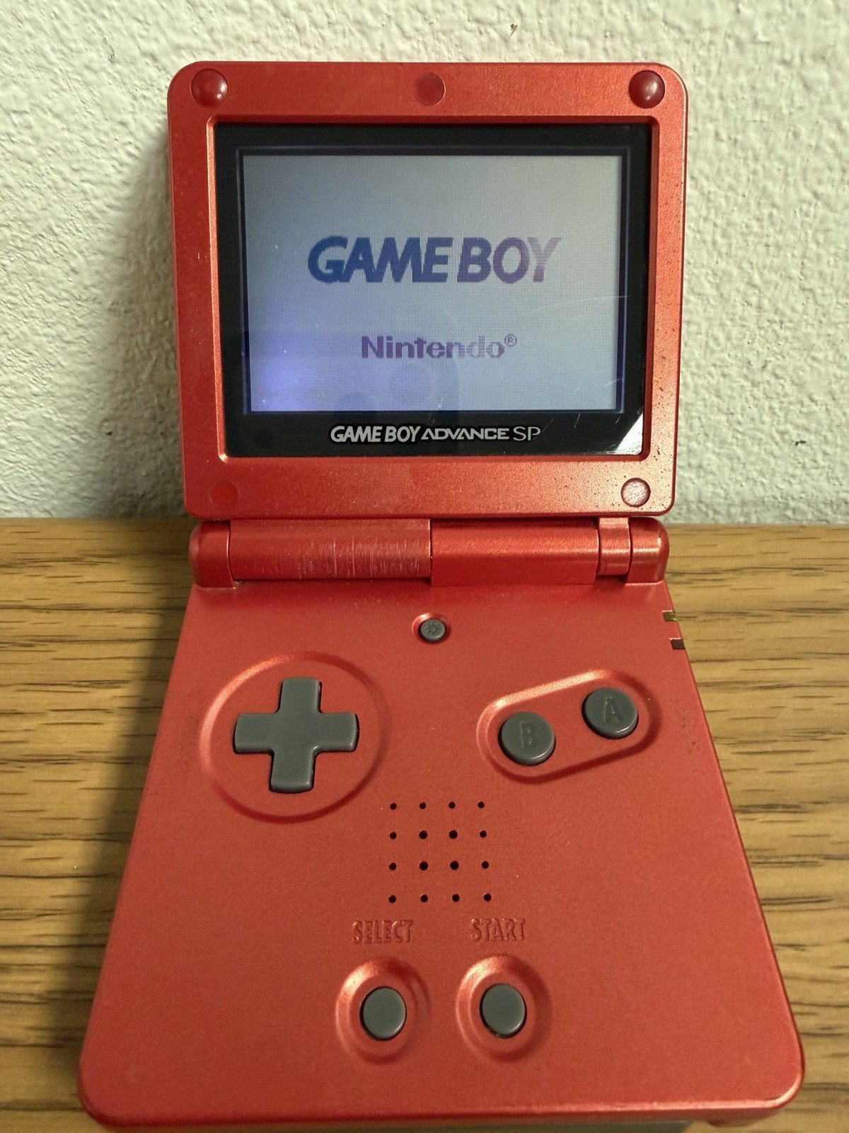 Nintendo Game Boy Advance SP Console (AGS-001) Flame Red Tested – No Charger