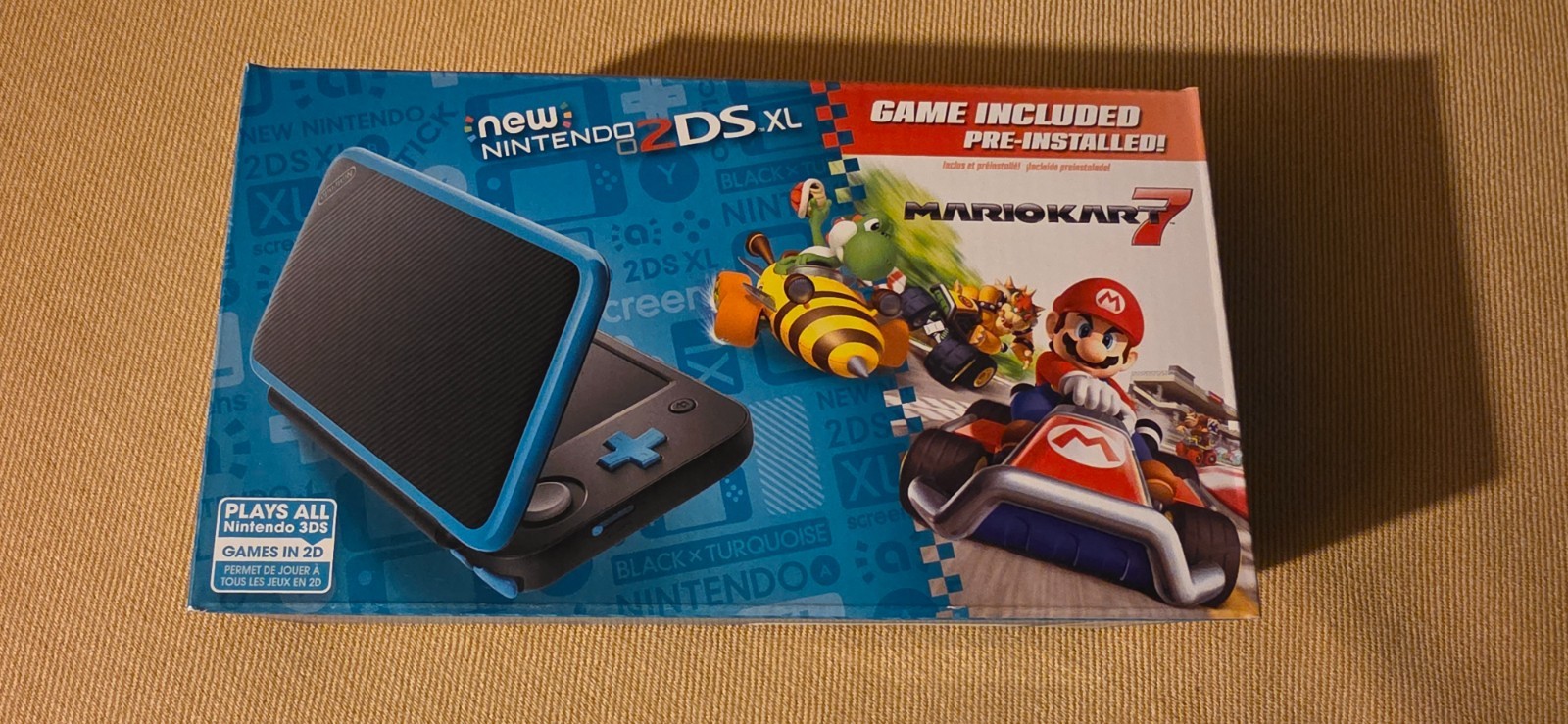 Nintendo 2DS XL Handheld Console with Mario Kart 7 Bundle – Black/Turquoise