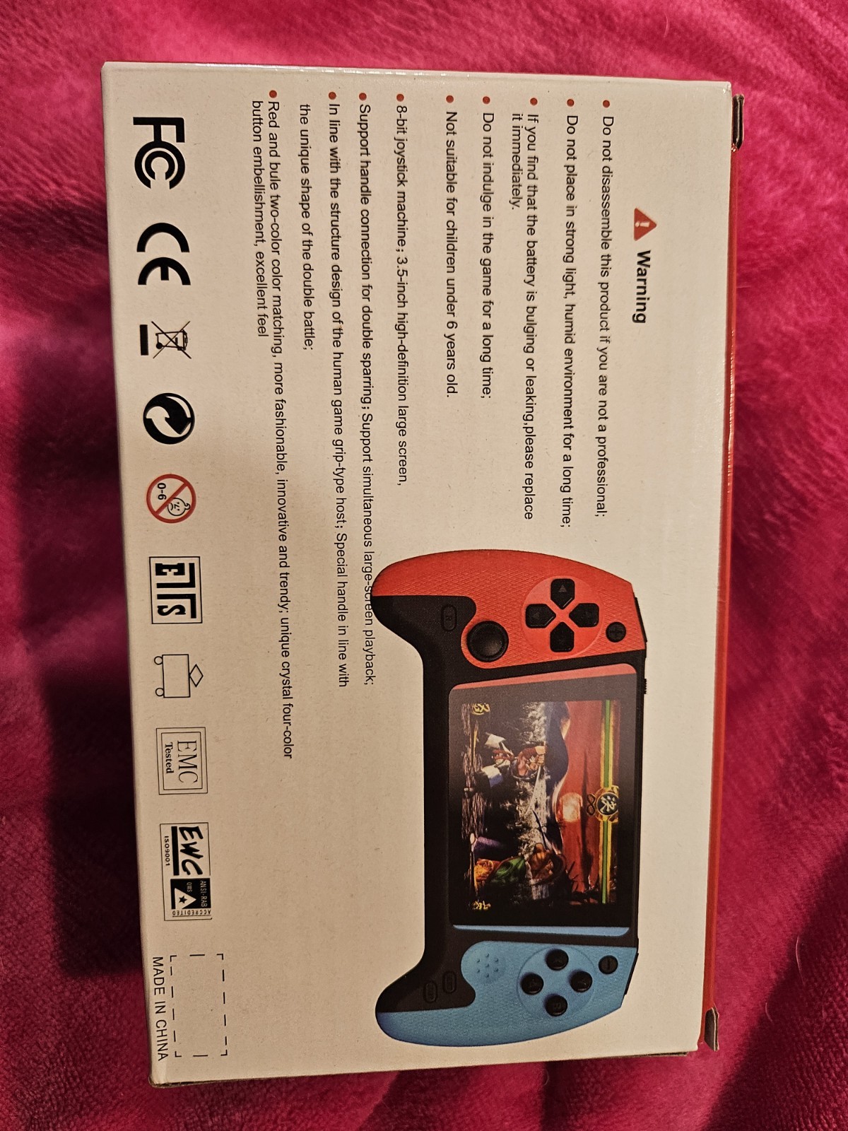 Q21 Handheld Video Game Console 3.5-inch HD Screen 8-bit Joystick Red Blue Black