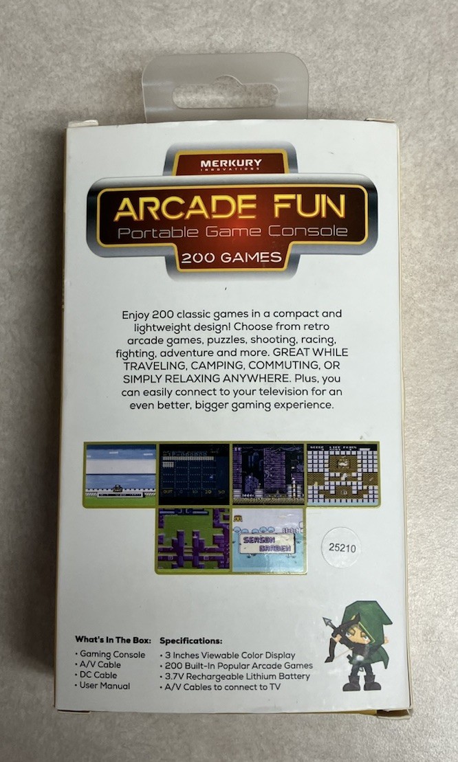 Merkury Innovations Arcade Fun Portable Gaming Console 200 Games Works