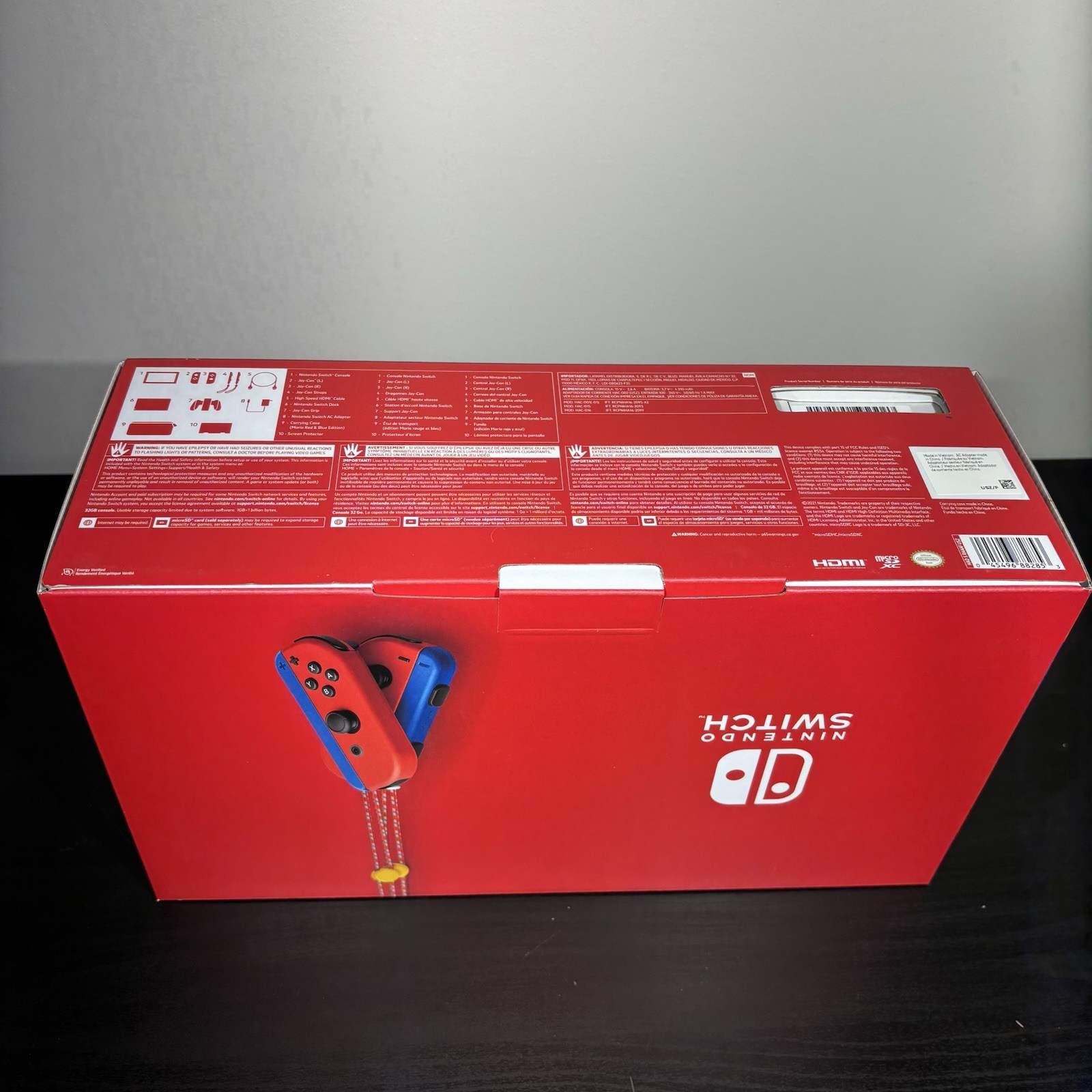 Nintendo Switch Console HAC-001(-01) Mario Red & Blue Edition 32GB New Sealed