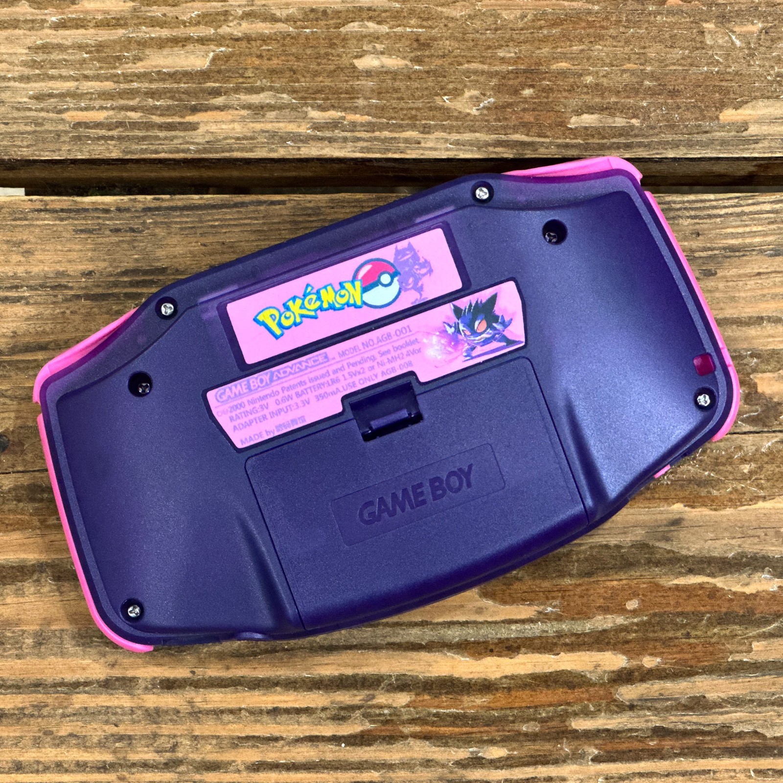 Nintendo Game Boy Advance GBA System 3.0 M2 IPS LCD Pokemon UV GENGAR Purple