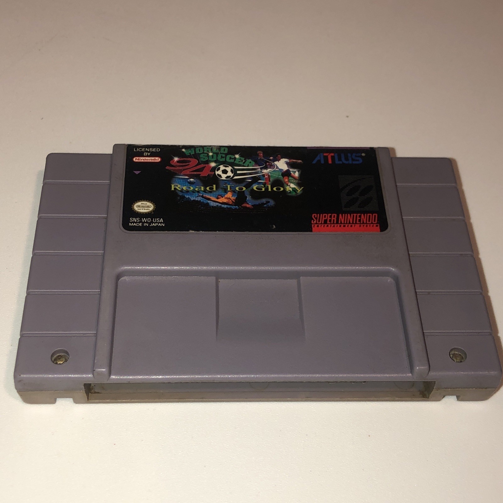 World Soccer ’94: Road to Glory SNES Super Nintendo Cartridge 1993 Atlus