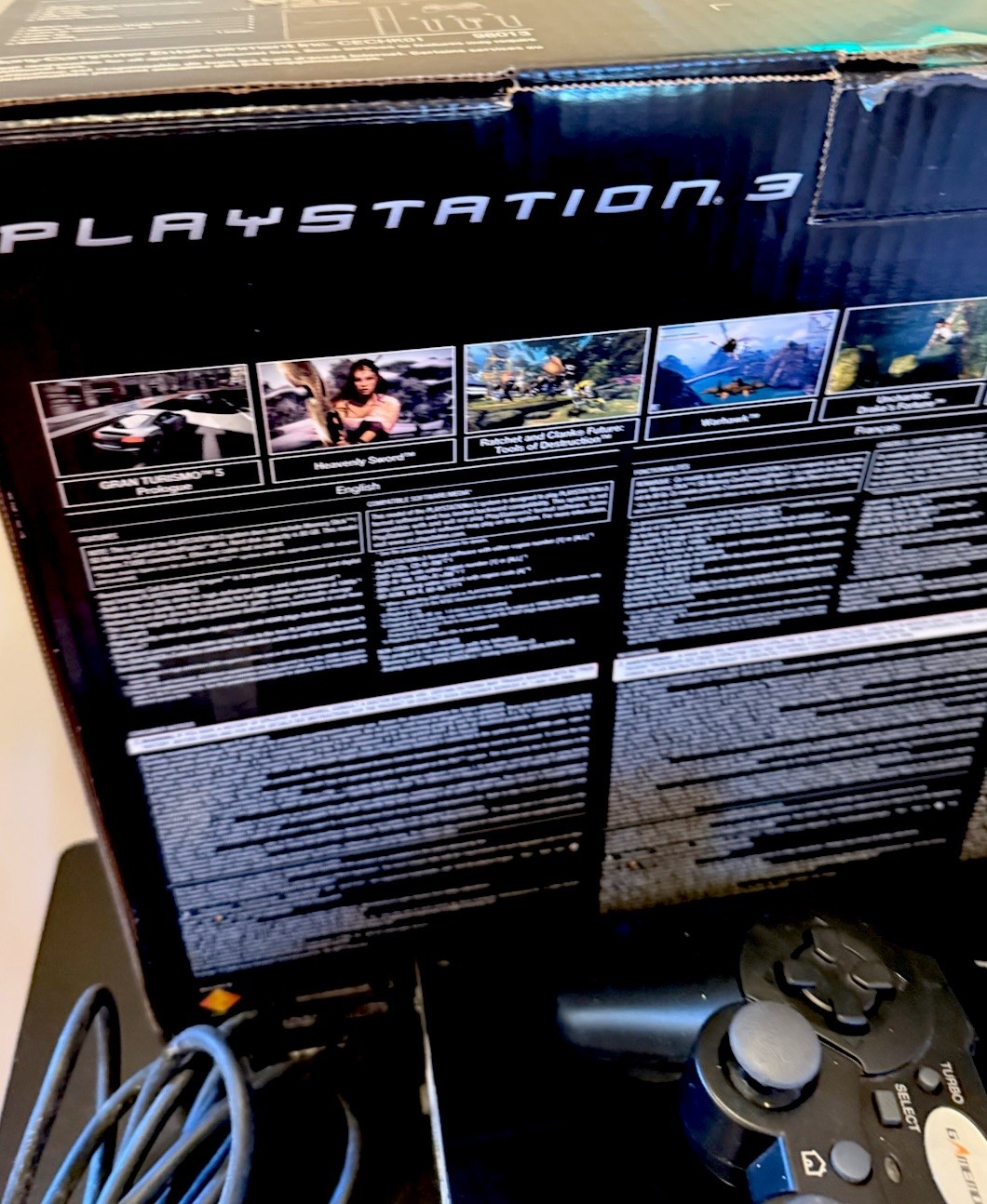 Sony PlayStation 3 PS3 Black 80GB Powers On-Shuts Off Org. Box, Controller -READ