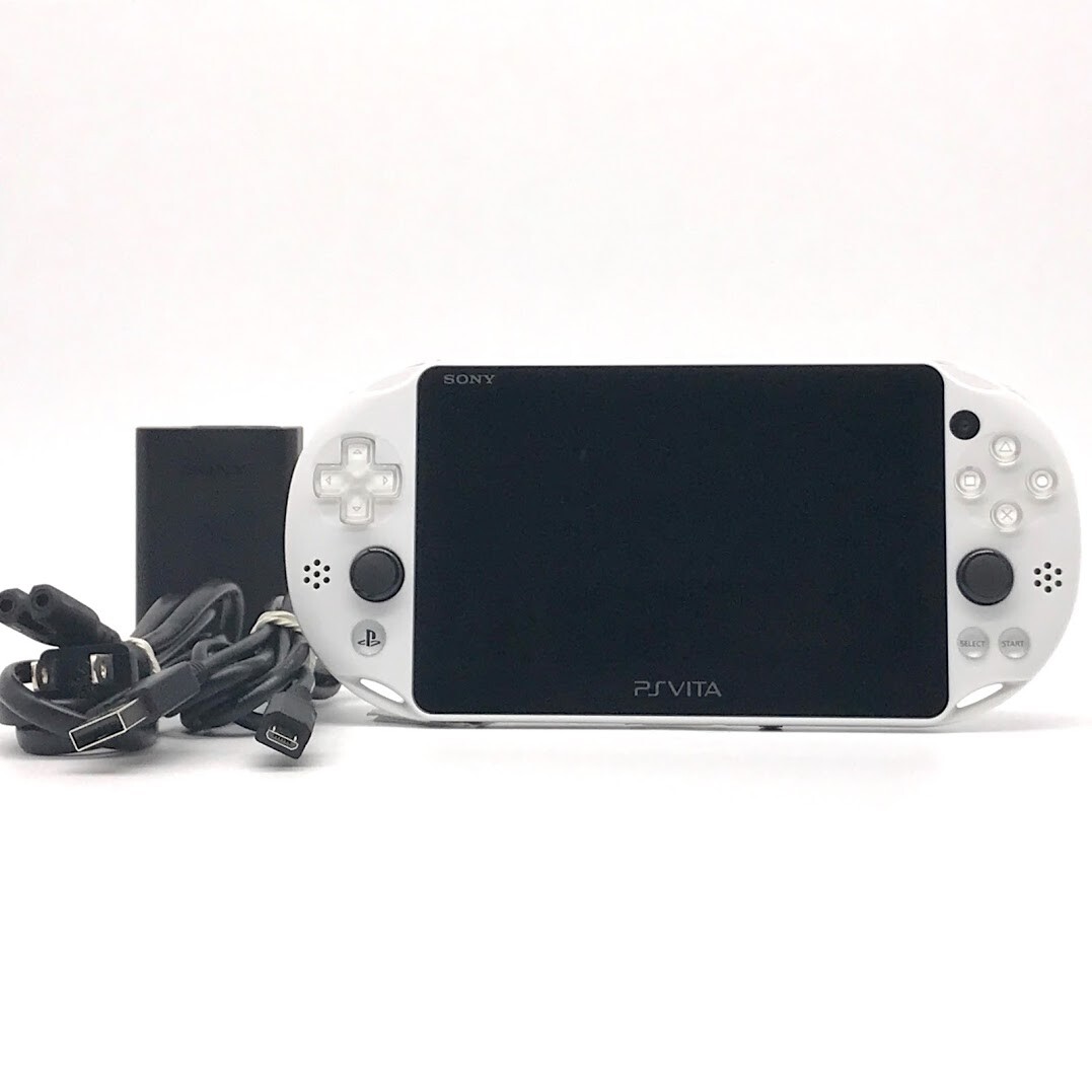 SONY PS Vita Glacier White PCH-2000 Slim LCD Wi-Fi w/ Charger “Mint”