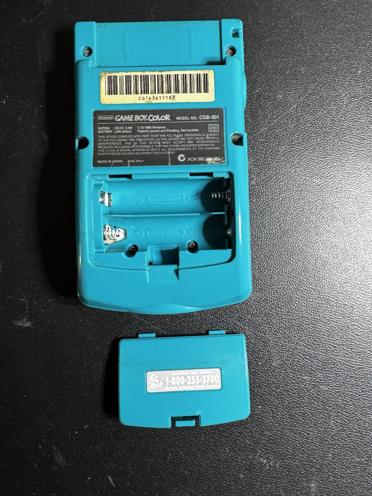 Nintendo Game Boy Color Blue Teal W/ 2 Games Tested Works Zoboomafoo