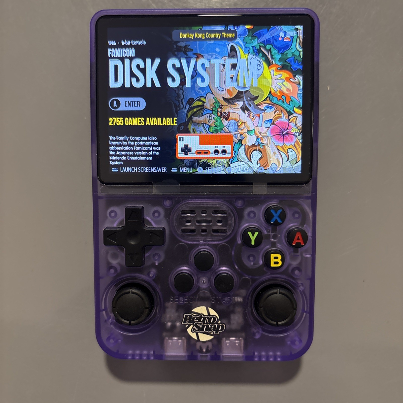 RetroSnap Retro Snap Play Handheld Game Console Clear Purple 40,000+ Games