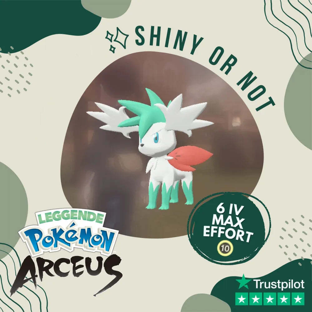 Shaymin Sky Form Shiny ✨ Legends Pokémon Arceus 6 IV Leggende Customizable