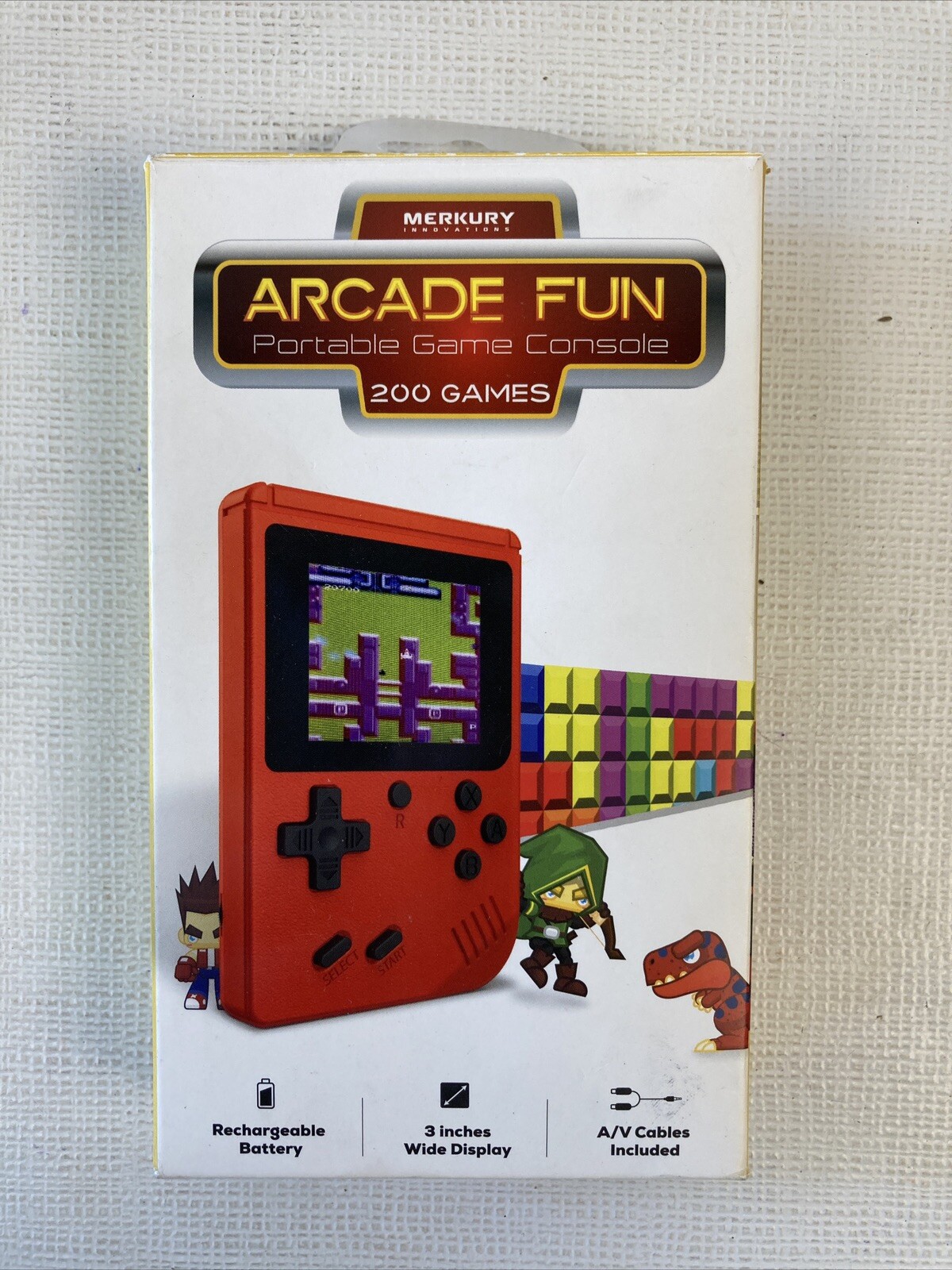 Arcade Portable Handheld Game Console Style 200 Games Merkury Innovations Red