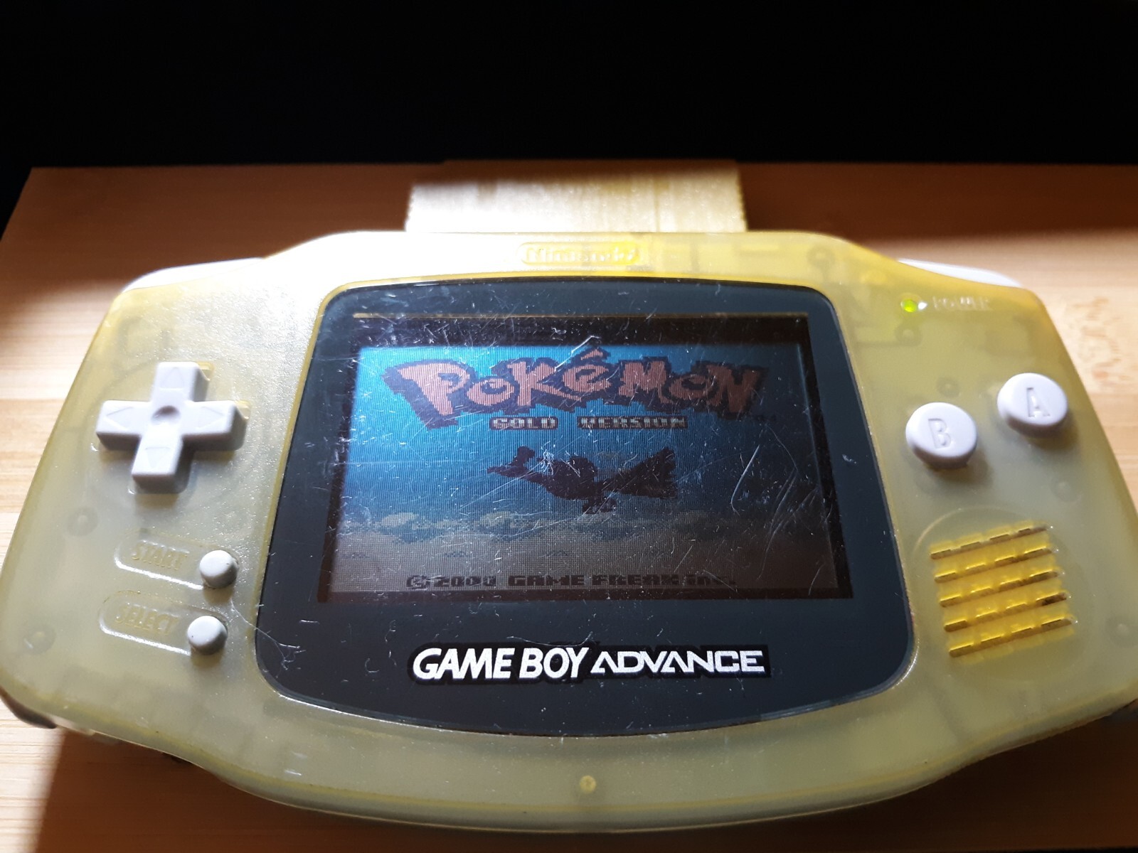Nintendo Game Boy Advance AGB-001 Console System – Clear Yellow & Pokemon Gold