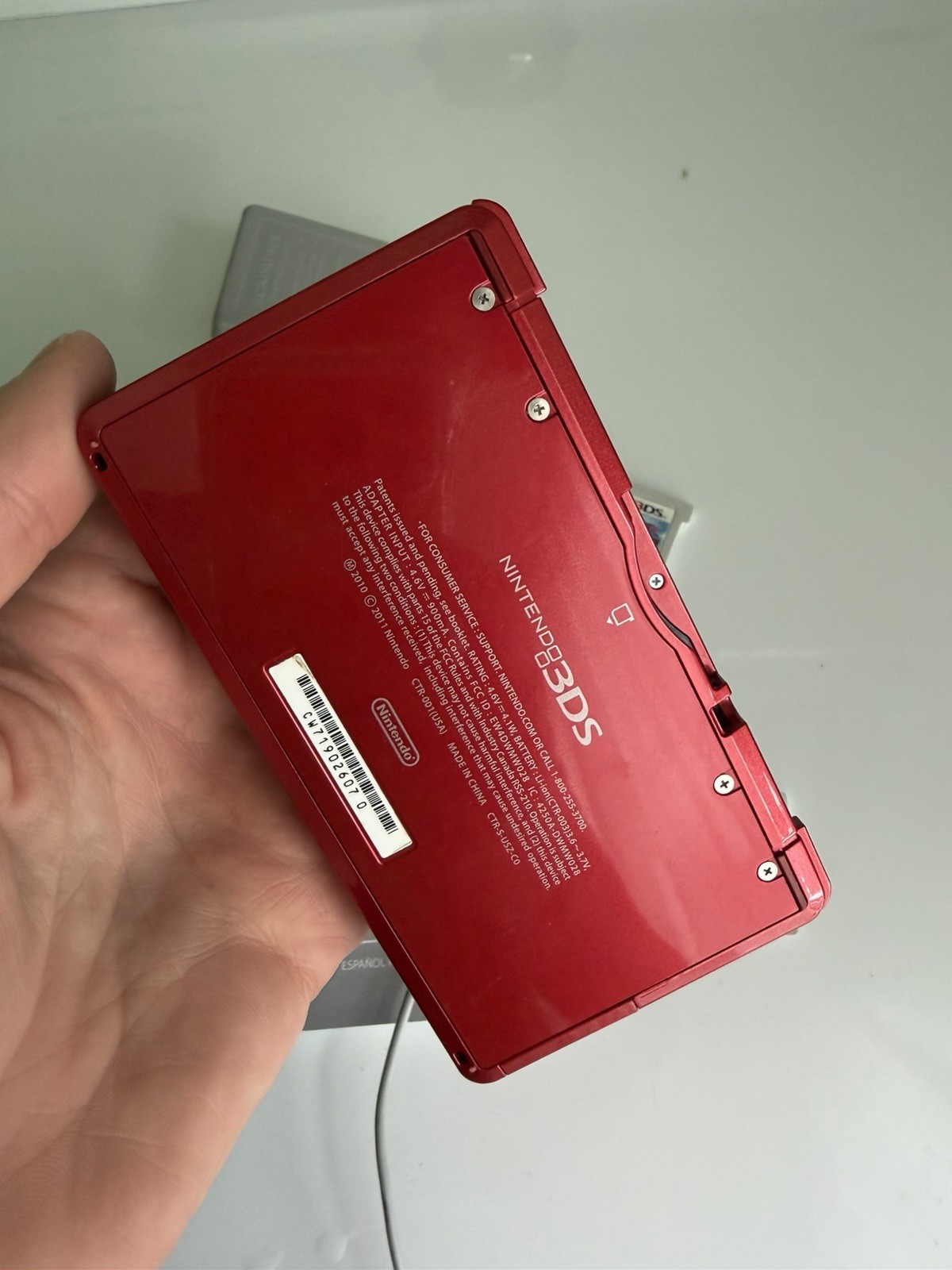 Nintendo 3DS CTR-001 Handheld Gaming Console Flame Red Charger Stylus SD Tested!