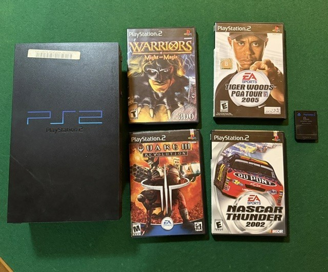 Playstation 2 PS2 Fat Black Game Console with Games