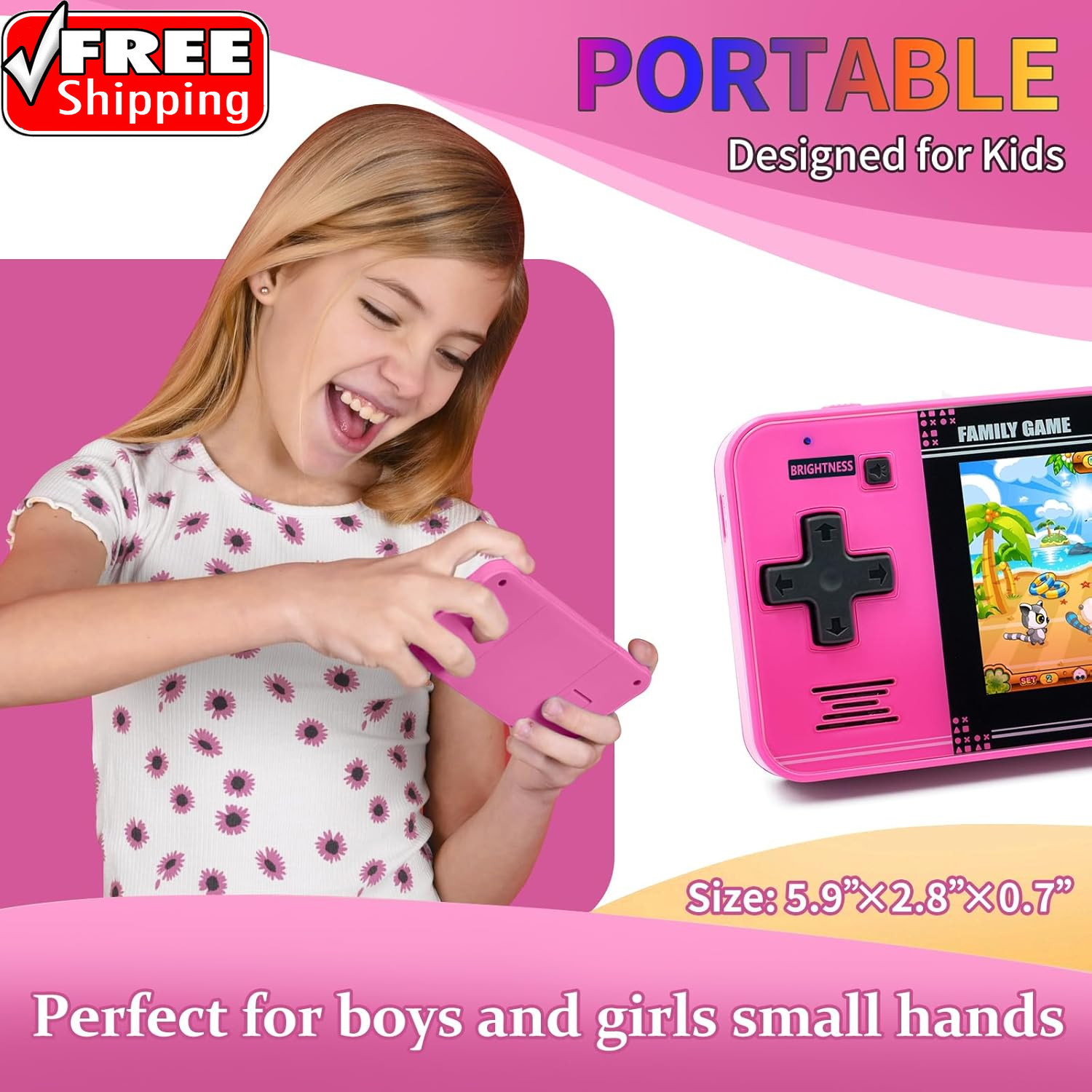 Handheld Game for Kids -Preloaded 220 Retro Video Games, Portable Gaming Player