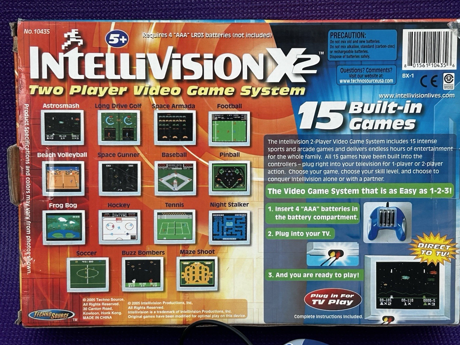 2005 INTELLIVISION x2, 15-VIDEO-GAME SYSTEM, PLUG & PLAY w/ 2 CONTROLLERS —L@@K—