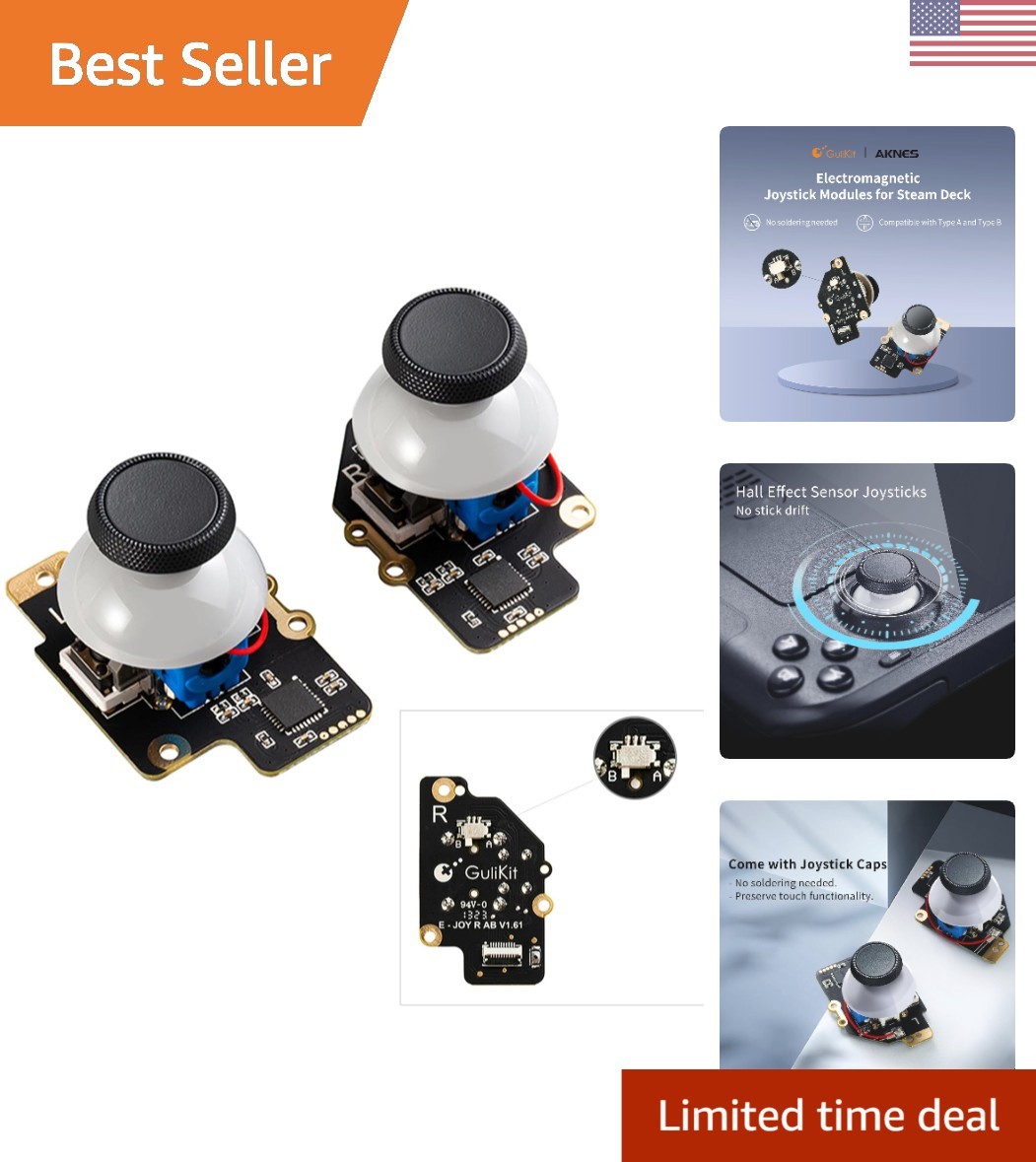 Lightweight GuliKit Joystick for Steam Deck: Type A & B Compatibility, Durable