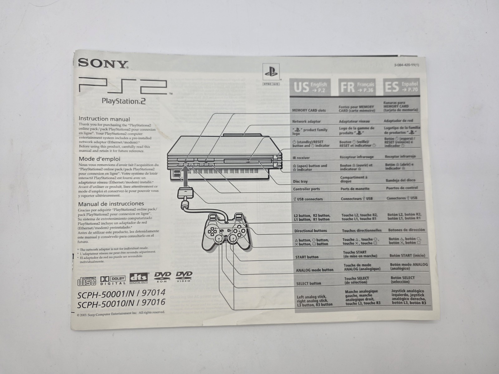 PlayStation 2 Online Pack Console Bundle w/ Box Network Adapter