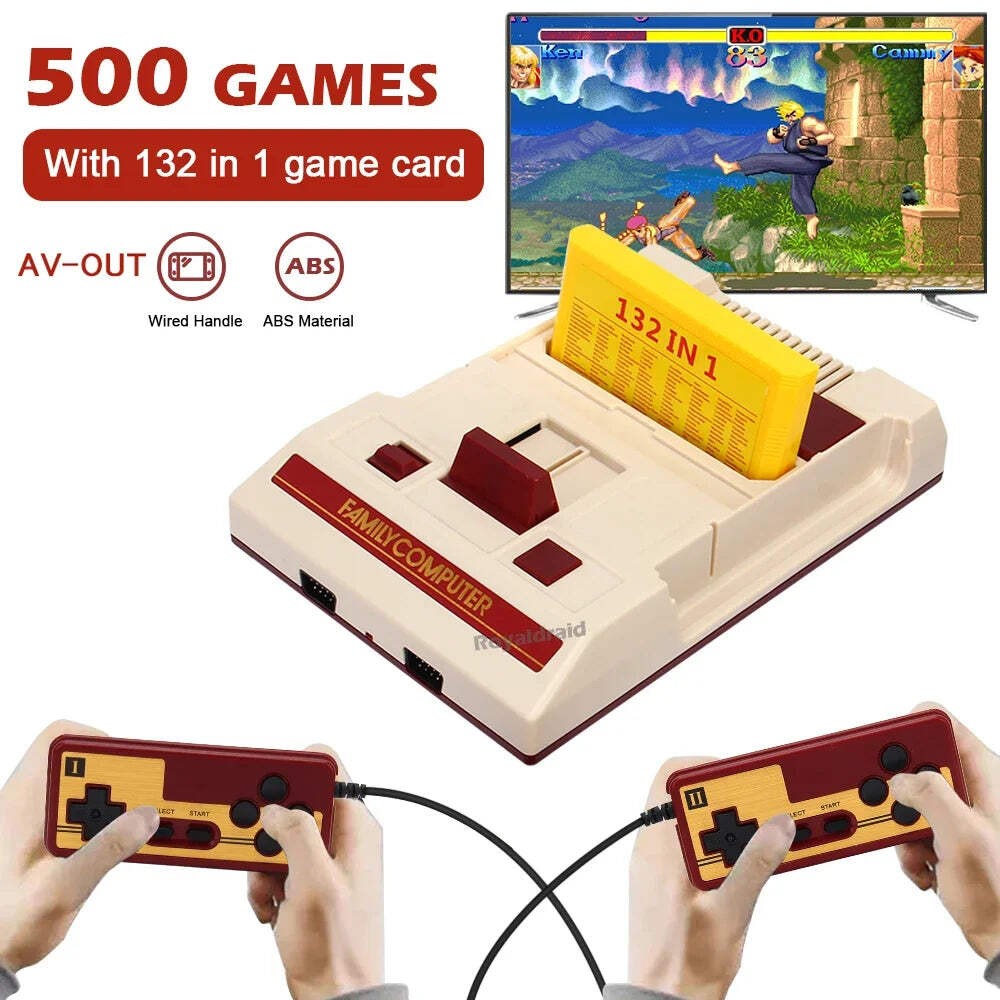 8 Bit Video Game Console Built in 500 Classic Games Family Computer TV Game Cons
