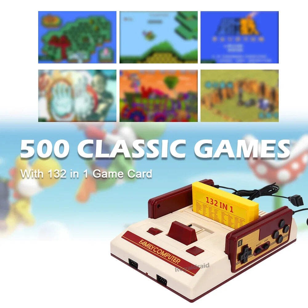 8 Bit Video Game Console Built in 500 Classic Games Family Computer TV Game Cons