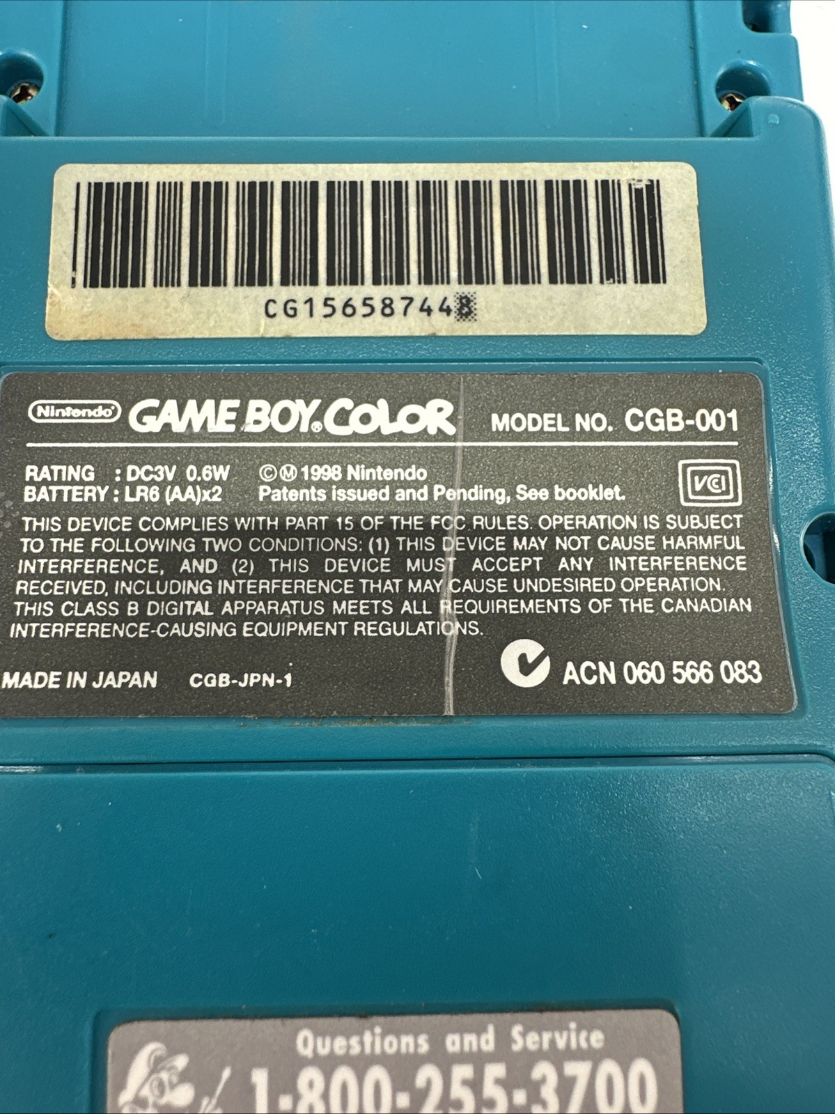Nintendo Game Boy Color Teal Bundle 4 Games Carry Case GBC Tested Working