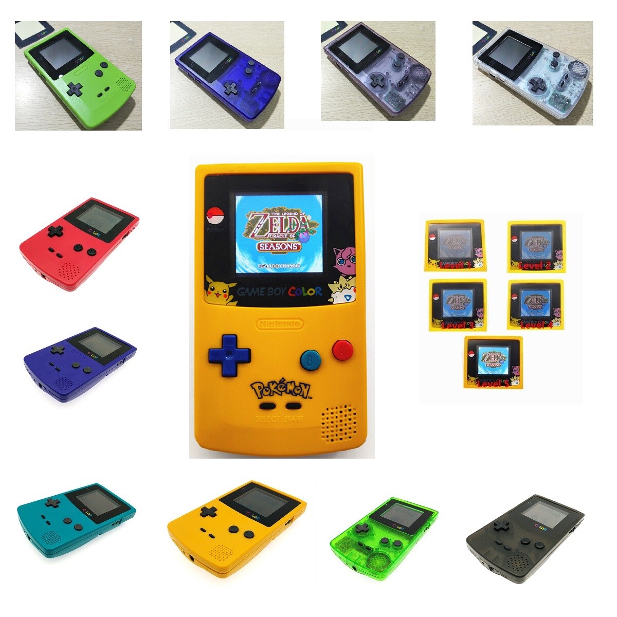 Clear White Retrofit Game Boy Color GBC Console w/ High Backlight LCD Screen