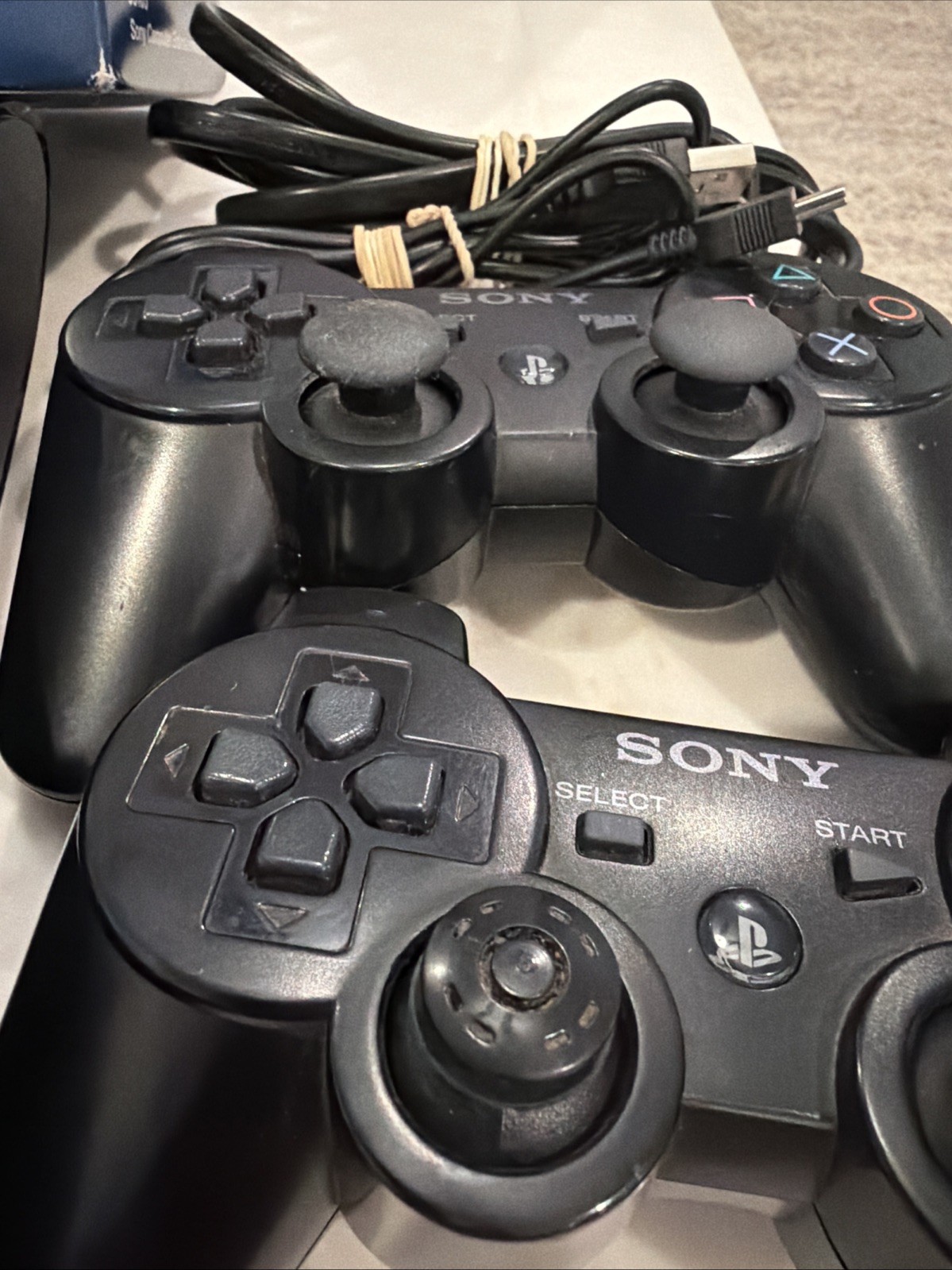 Sony PS3 Super Slim 250GB Console CIB Bundle 2 OEM Controllers 5 Games