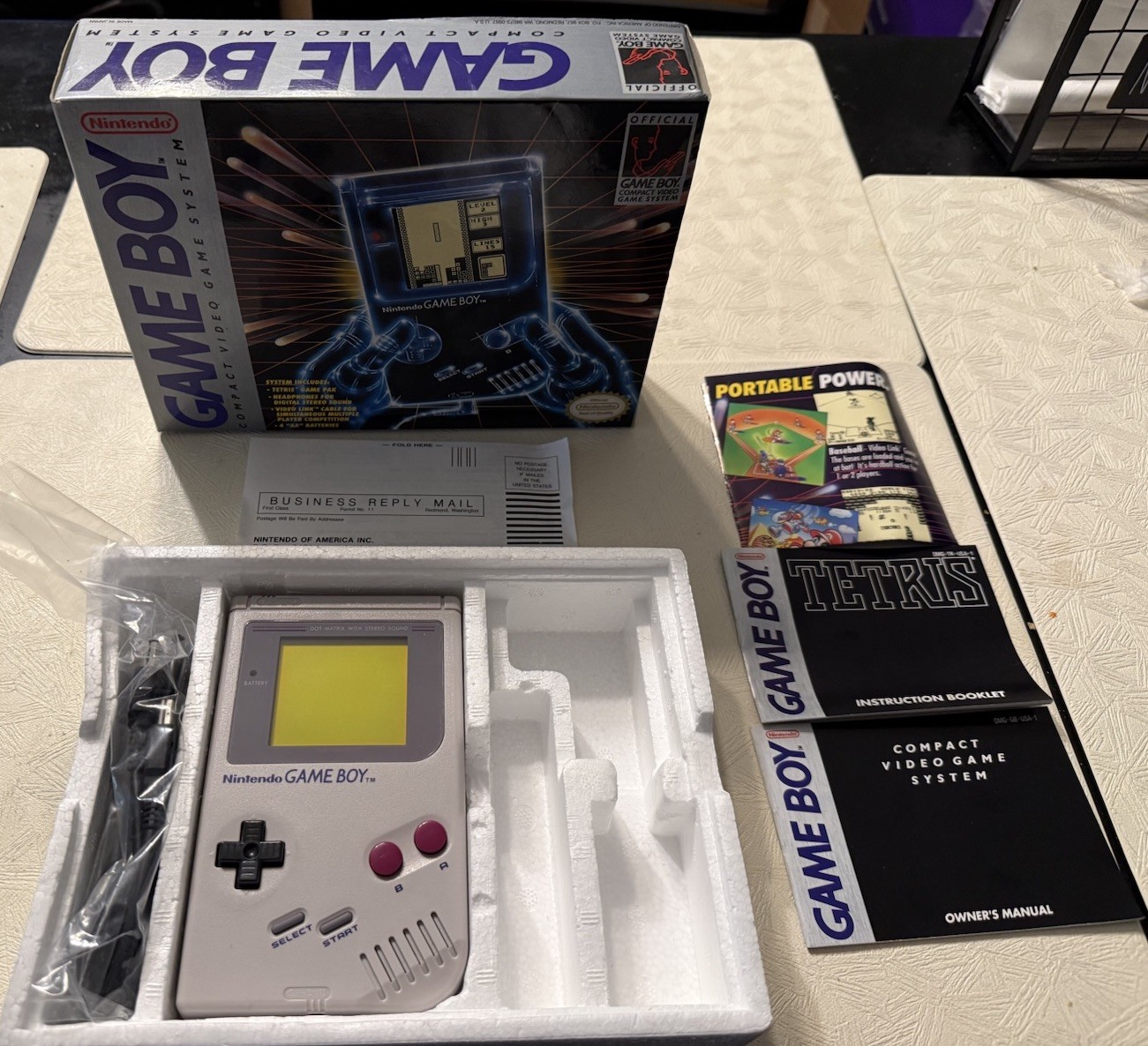 GAME BOY DMG-01 CONSOLE COMPLETE CIB + No Tetris No Headphones Tested Working