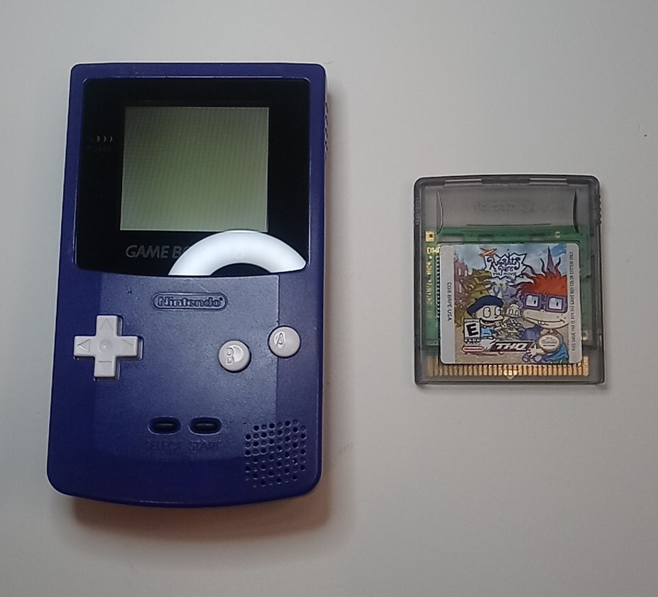 Nintendo GameBoy Color CGB-001 – Purple – White Buttons – Rugrats GBC Game