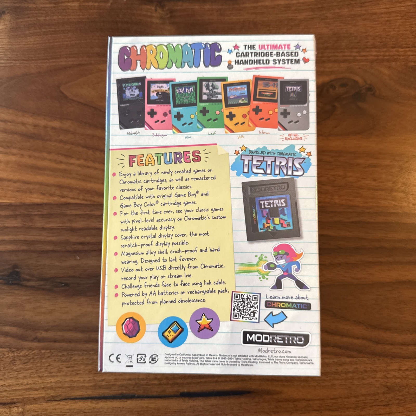 ModRetro Chromatic 1st Edition Pink Bubble Gum w/ Tetris Game. Brand New Sealed