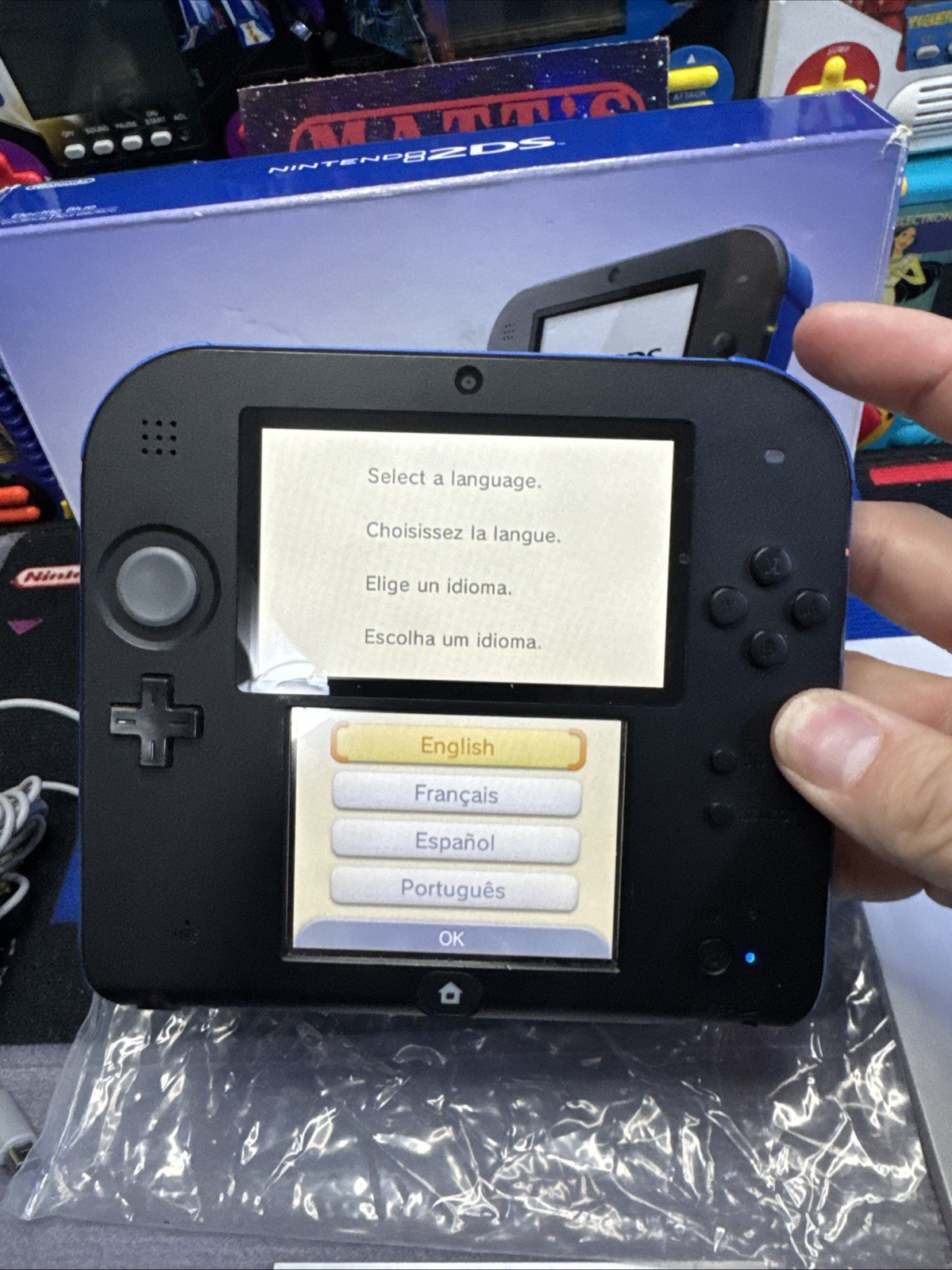 Electric Blue 2DS: Complete With Mario Kart Code Not Used, Matching Serials