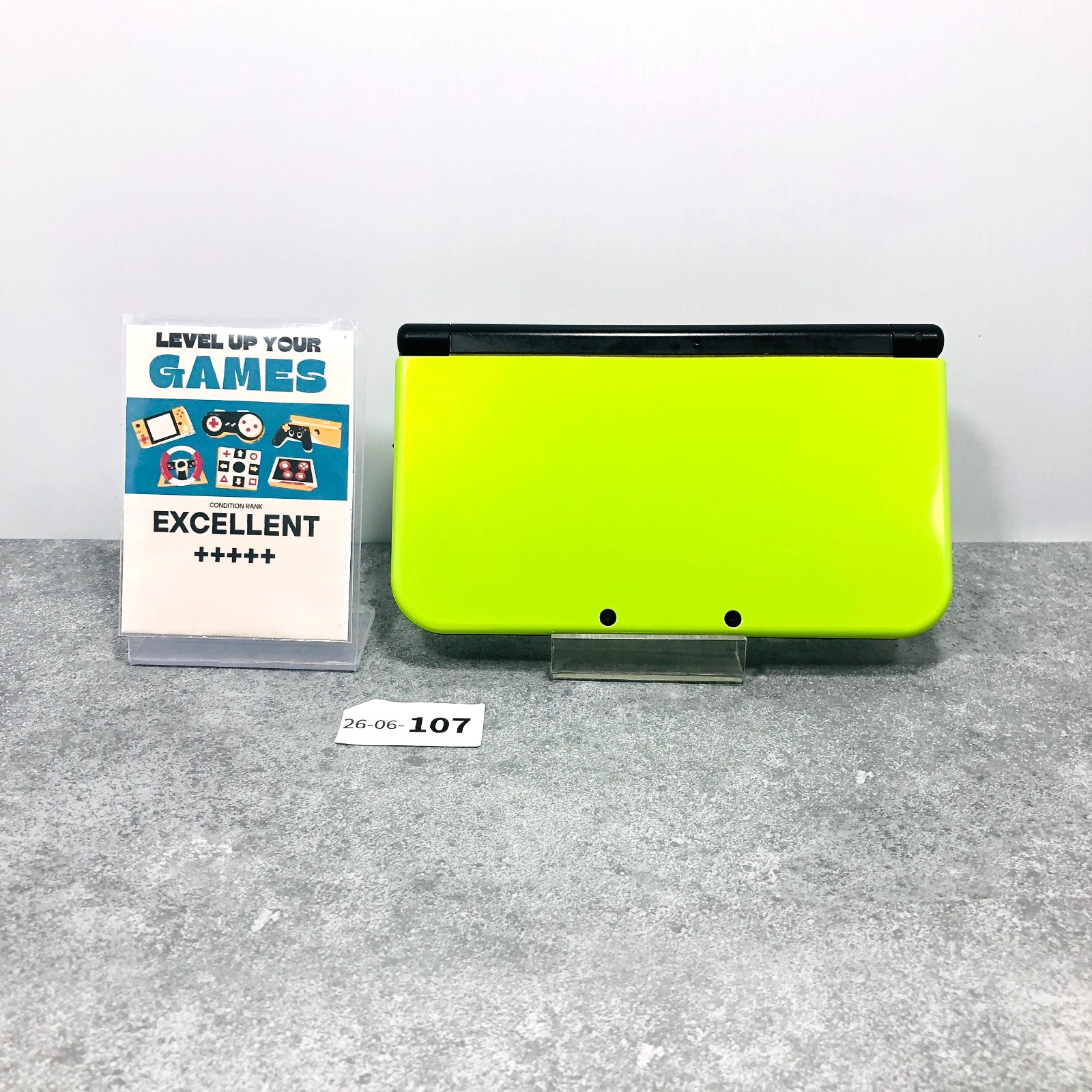 [EX+5] Nintendo new 3DS LL XL Lime Green Black Console & AC Adapter 06-106