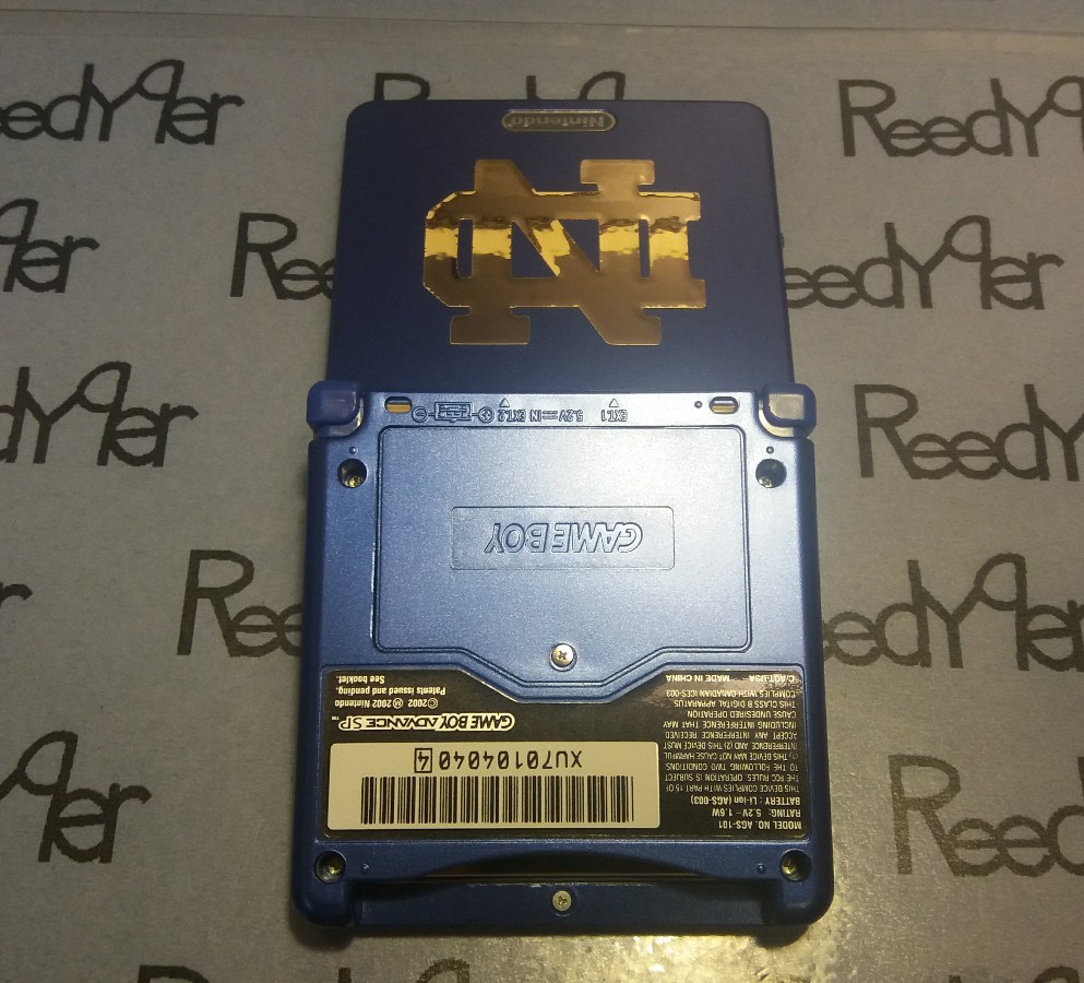 ND Blue & Gold Notre Dame GameBoy Advance SP MINT AGS-101 Bright Nintendo System