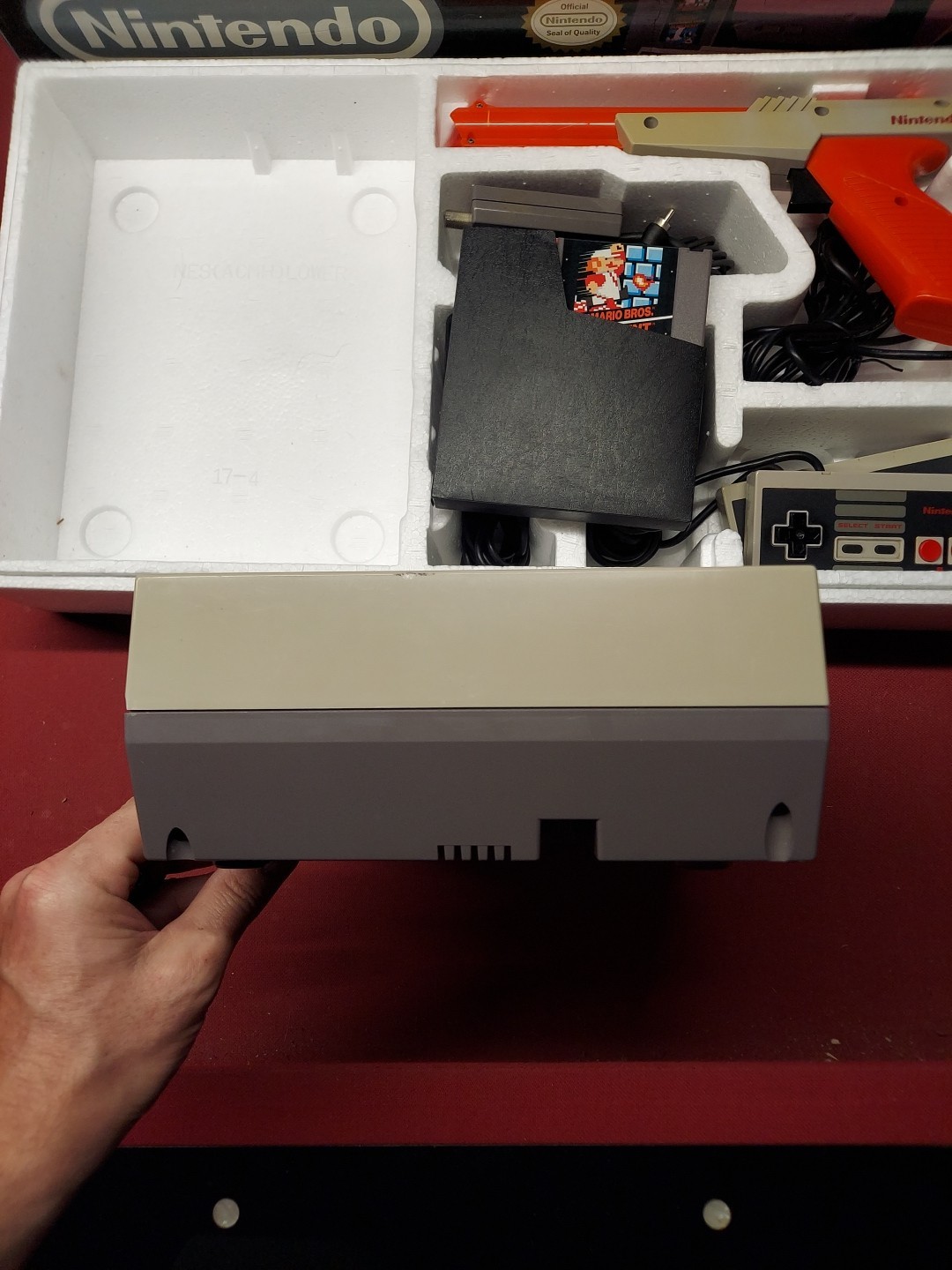 Nintendo NES Action Set Console System Tested Working Controllers Zapper Mario