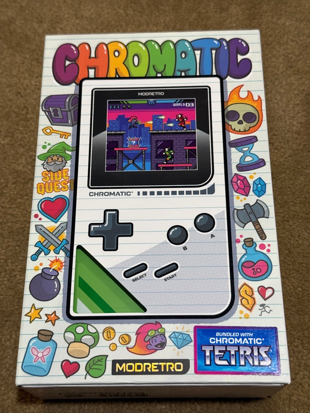 Modretro Chromatic (Leaf Green) New FirUpdated w/Tetris and Tempered Glass