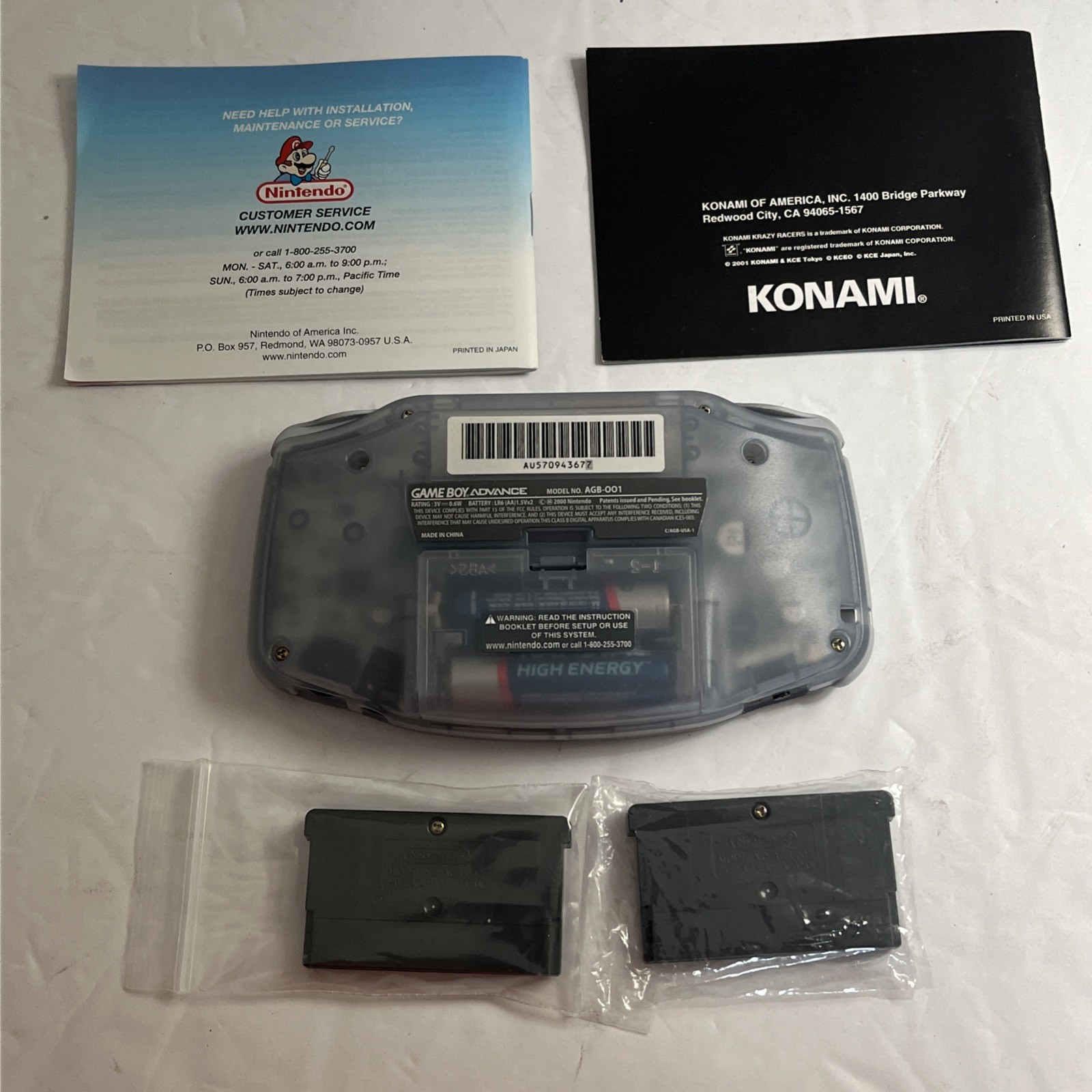 Nintendo Game Boy Advance Console System – Clear Glacier Castlevania/SM Advance2