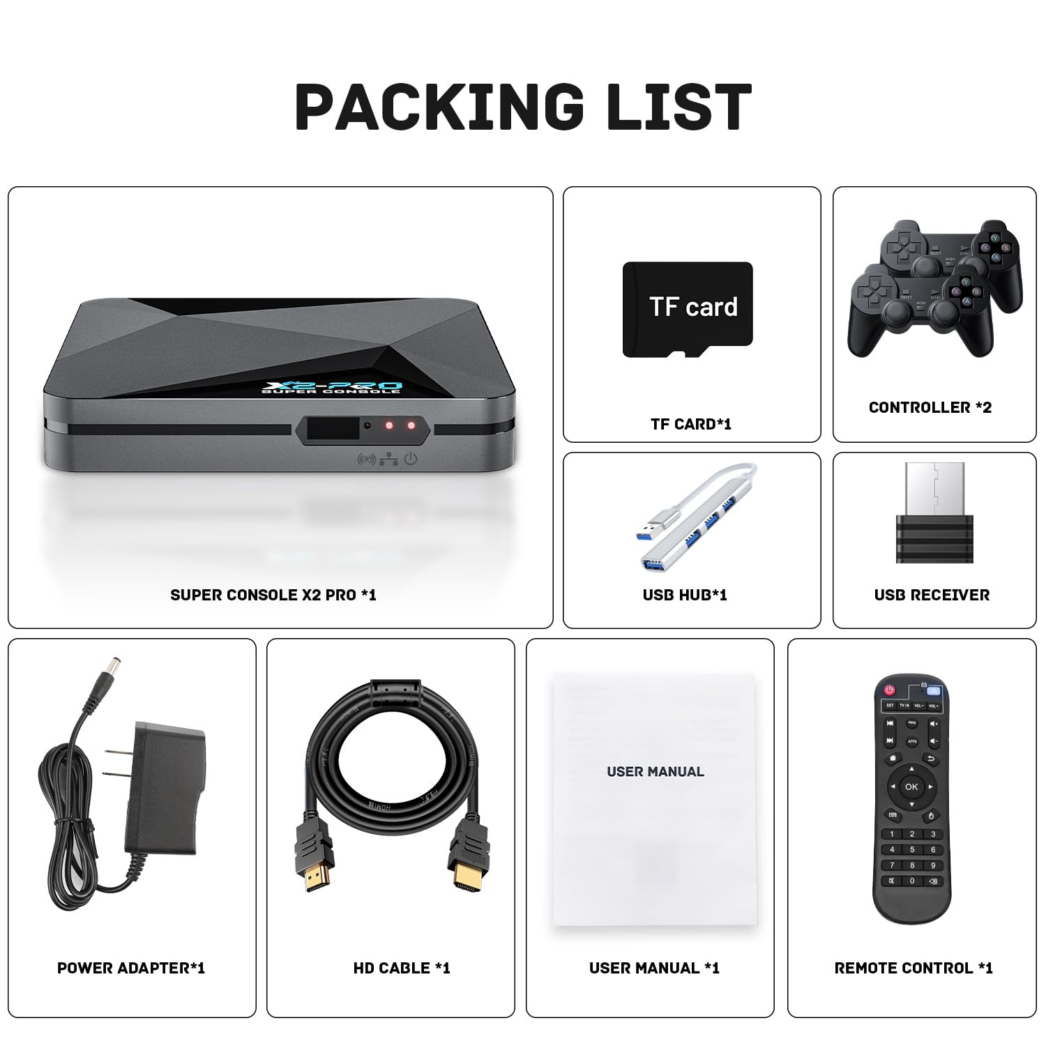 Retro Gaming Console with 37,000+ Games – Video Game Console with Dual System (E