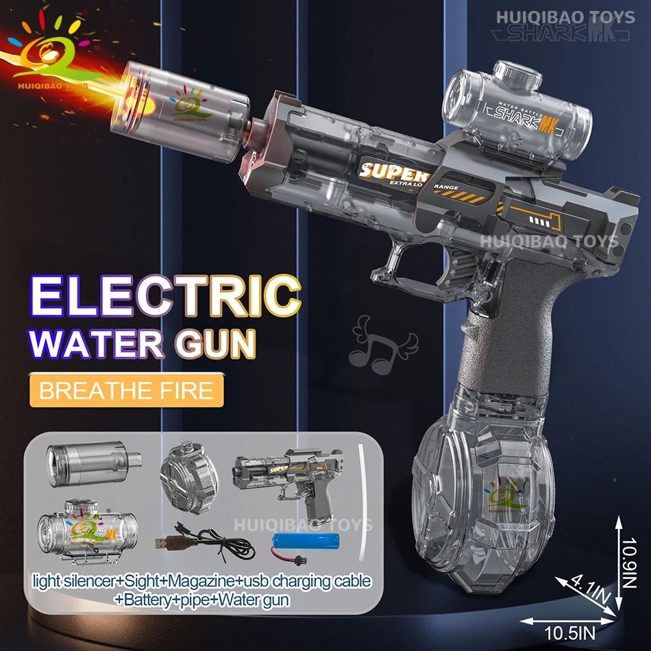 HUIQIBAO Electric Pulse Water Gun Simulated Flame Sensor Light Fully Automatic