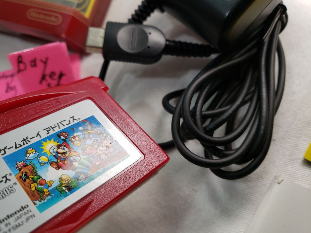 Nintendo Game Boy Micro Famicom Red Gold Console 20th Mario COMPLETE Box GameBoy