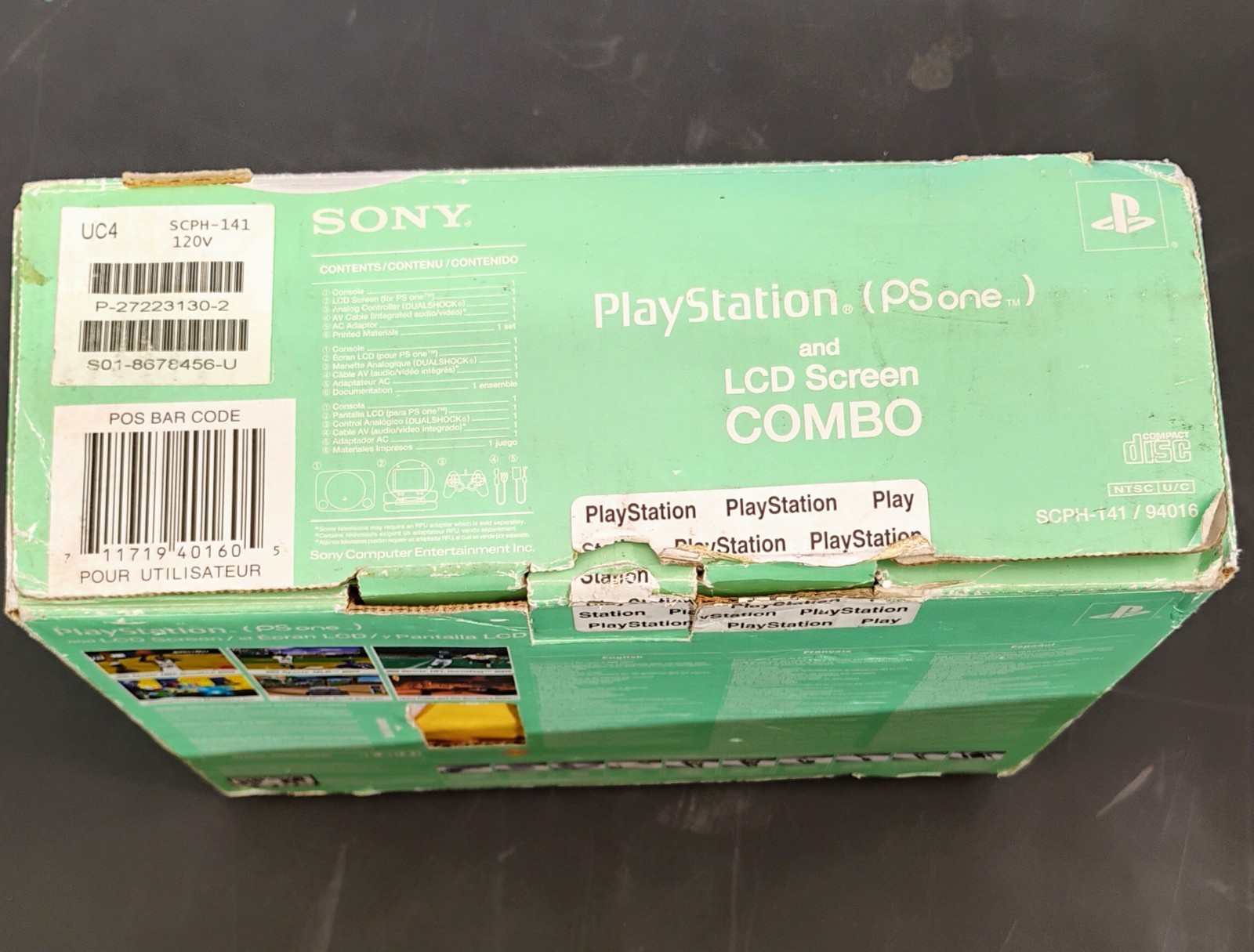 PSOne Combo Ps1 With LCD Screen, Box, Manuals, Power, AV cable CIB