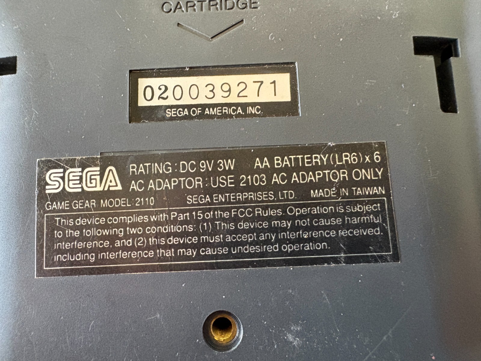 Sega Game Gear – Console for Parts or Repair, Powers On – Model 2110