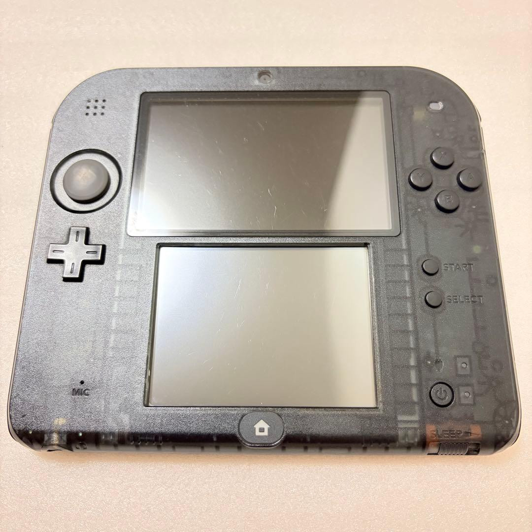 Nintendo 2DS Clear Black Handheld Console Box Charger 4GB Japan Version