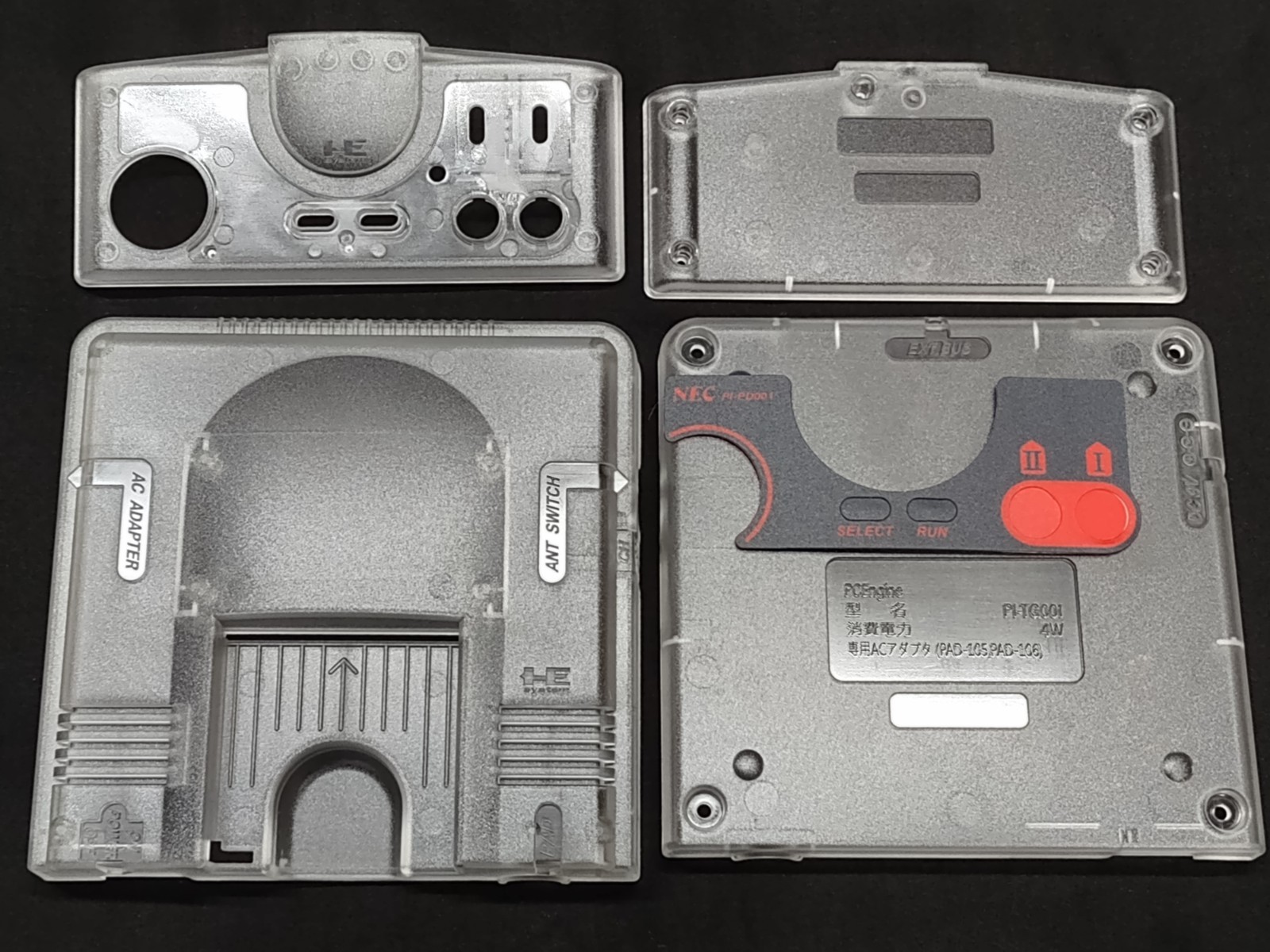 PC Engine shell CLEAR replacement TG16 TurboGrafx16