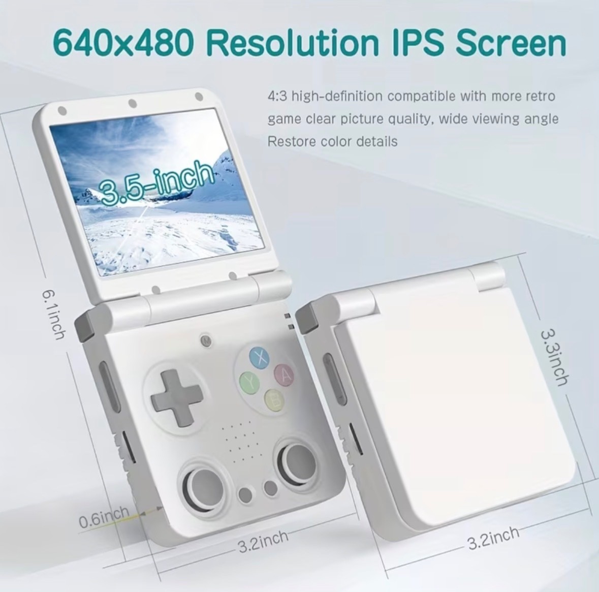 2025 New Miyoo Flip V2 Handheld Game Console 64GB, 3.5” 640*480 IPS Screen