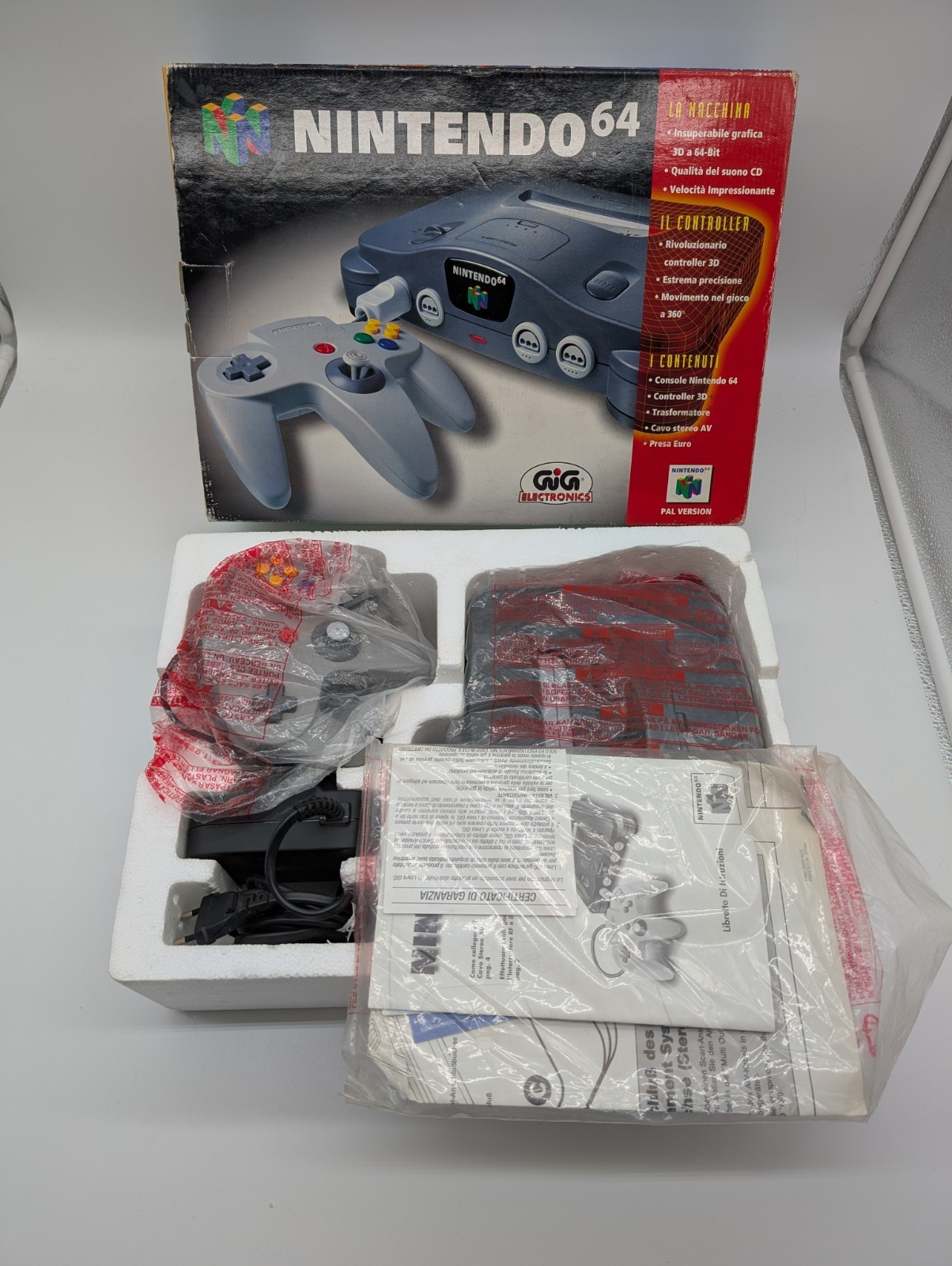 Nintendo 64 Console N64 Full Set PAL ITA GIG COMPLETE CIB – Great Condition